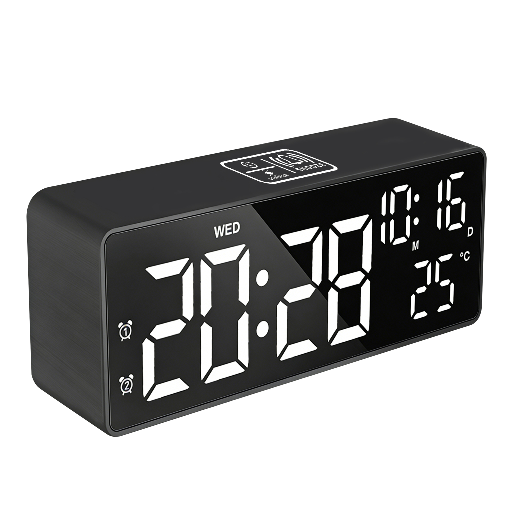 LED Digital Alarm Clock with Hidden Camera, 1080P HD WiFi Monitoring, Temperature Display, Motion Detection, Night Vision, Snooze Function and Countdown Timer