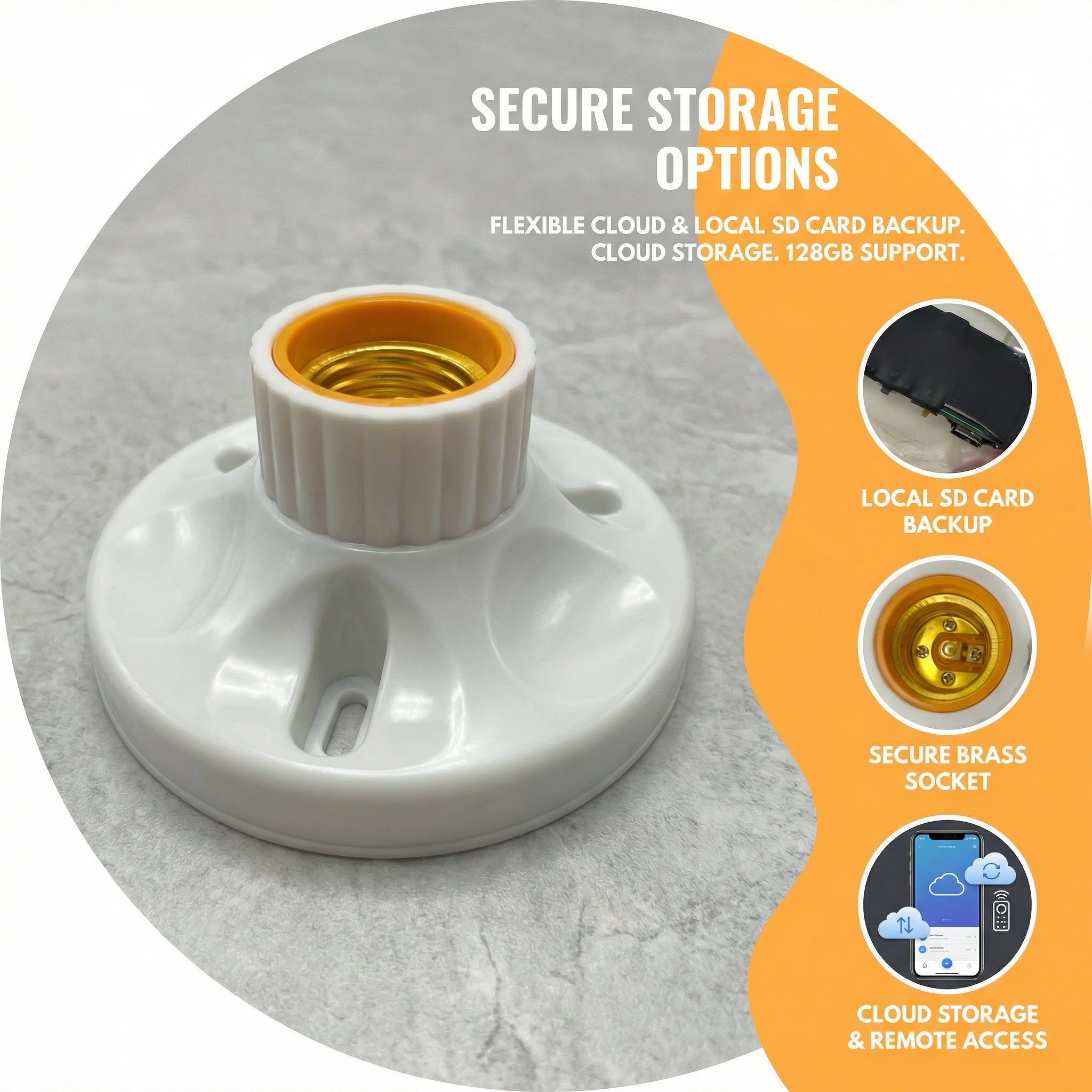 Smart Light Socket Camera Device – HD 1080P Wireless Video Recorder with WiFi, Motion Detection & Easy E27 Installation