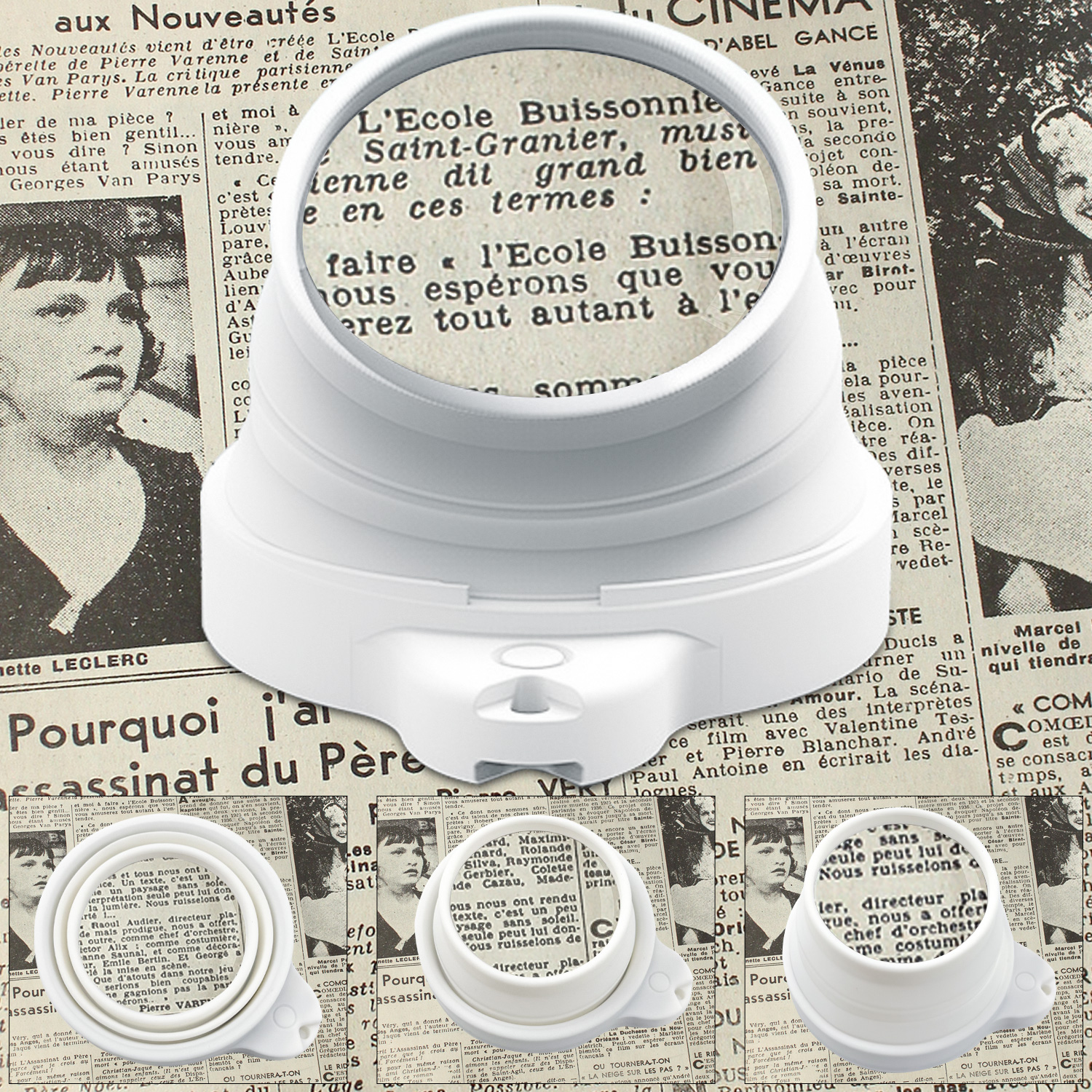 LED Magnifying Glass with Light – 3-Level Dimmable Reading Magnifier, Hands-Free Design for Seniors & Low Vision