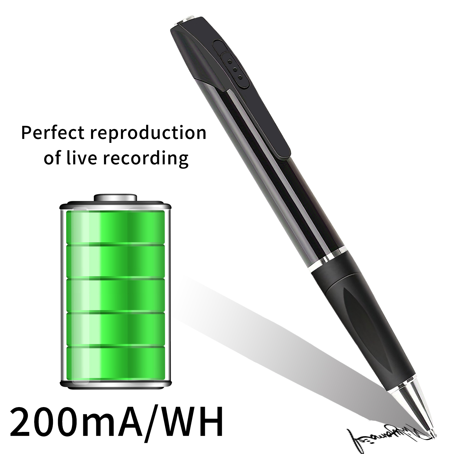 Mini 1080P Pen Camera with 32GB/64GB Storage, Portable Writing Pen Camera with USB-C Connection, Motion Recording, Rechargeable Battery for Indoor Recording