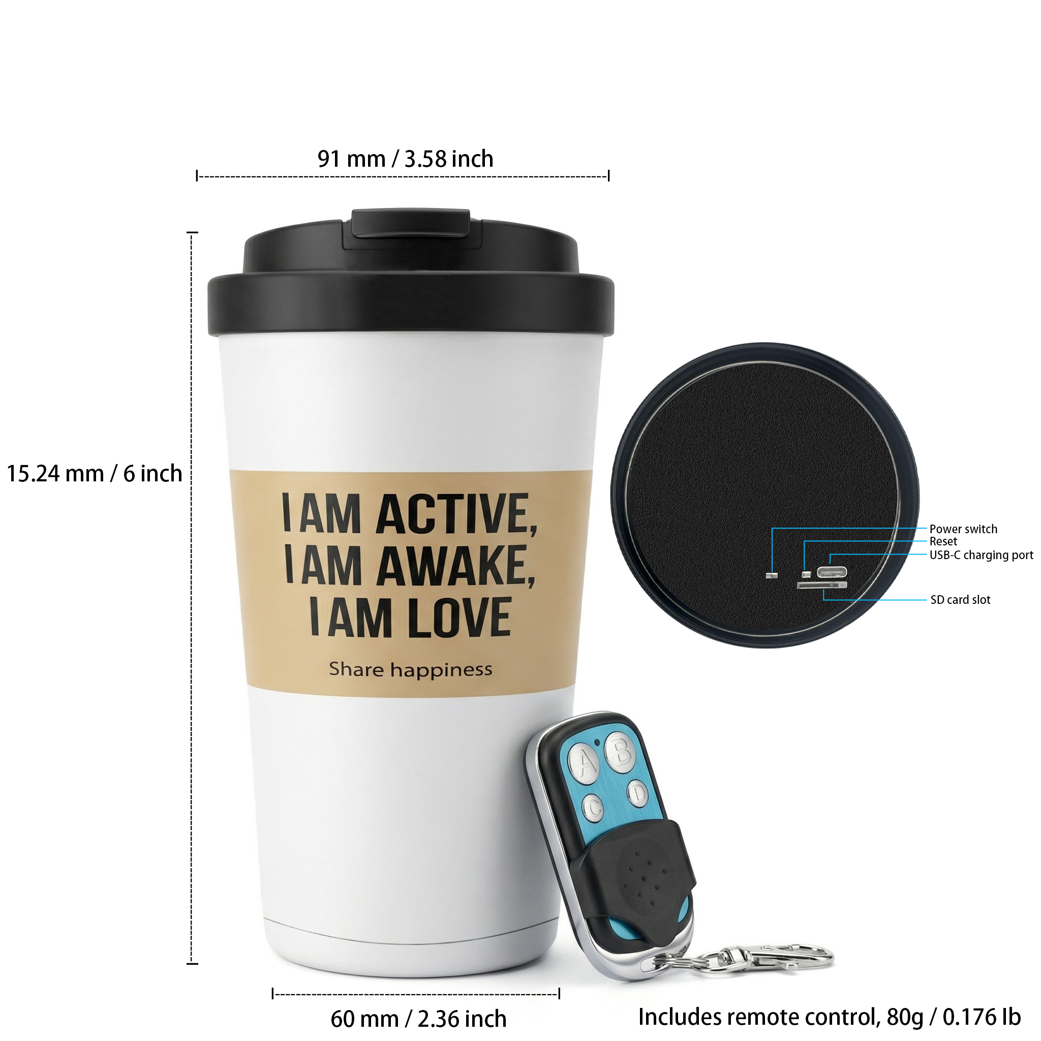 Smart Coffee Cup Camera – 1080P HD Wireless Recording with Long Battery Life & Motion Detection