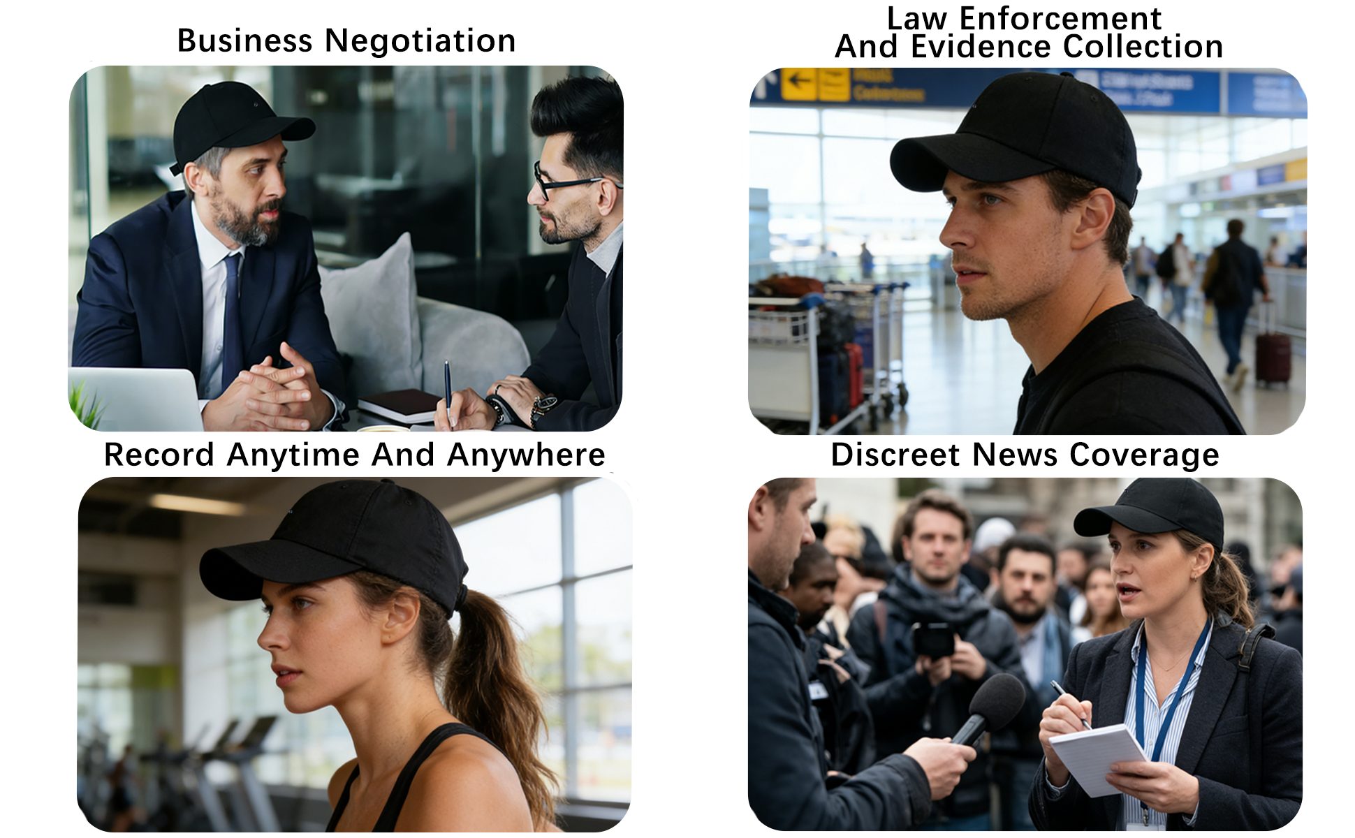Sun Cam Hat – Sun Protection & Hidden Recording, Low-Key Filming for Outdoor Activities