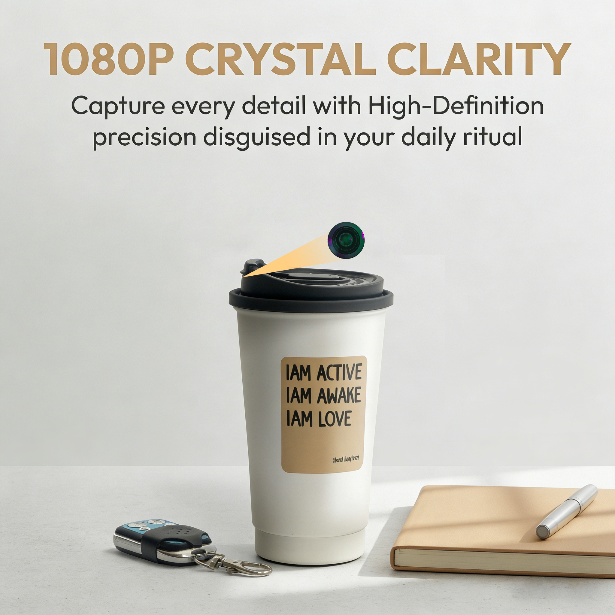 Smart Coffee Cup Camera – 1080P HD Wireless Recording with Long Battery Life & Motion Detection