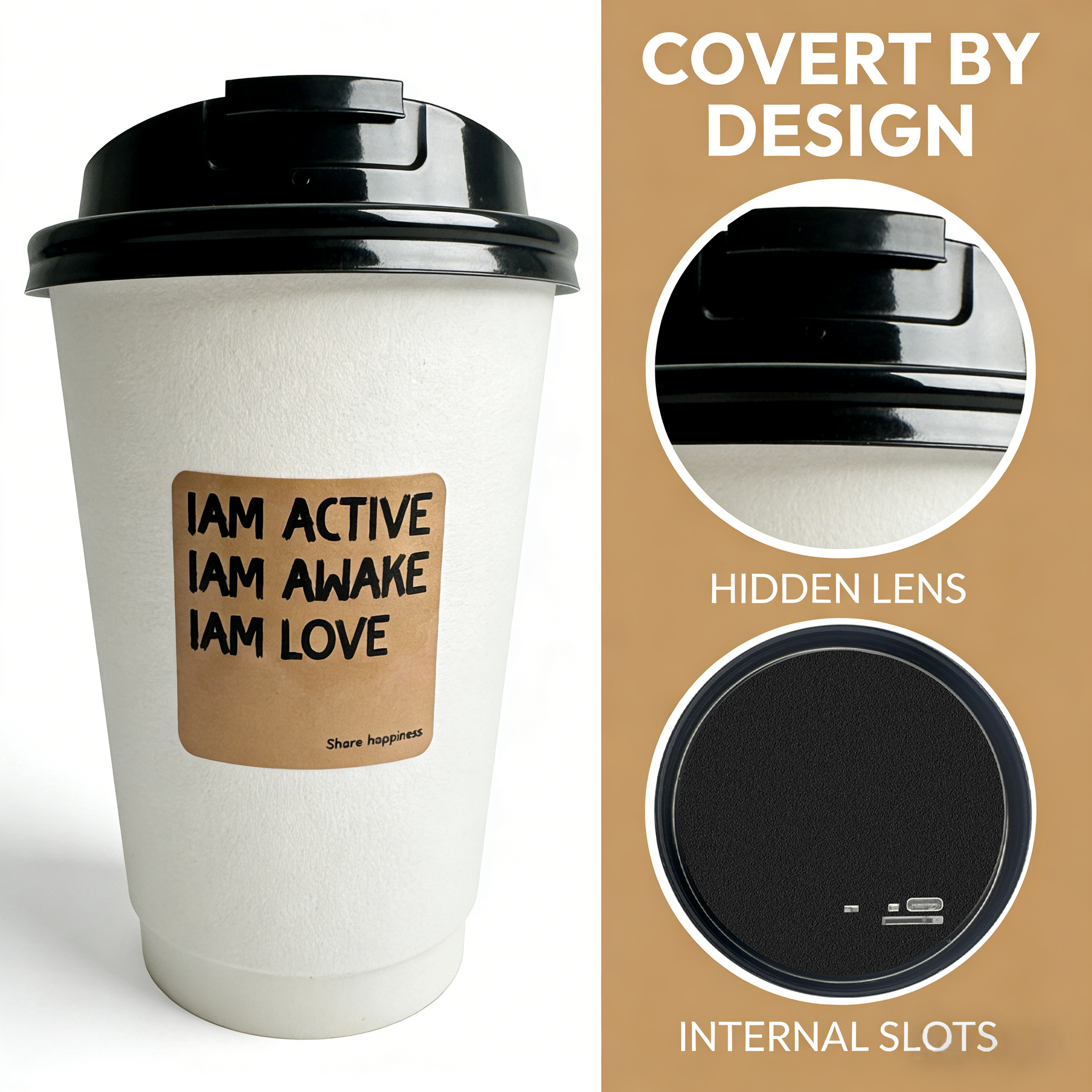 Smart Coffee Cup Camera – 1080P HD Wireless Recording with Long Battery Life & Motion Detection