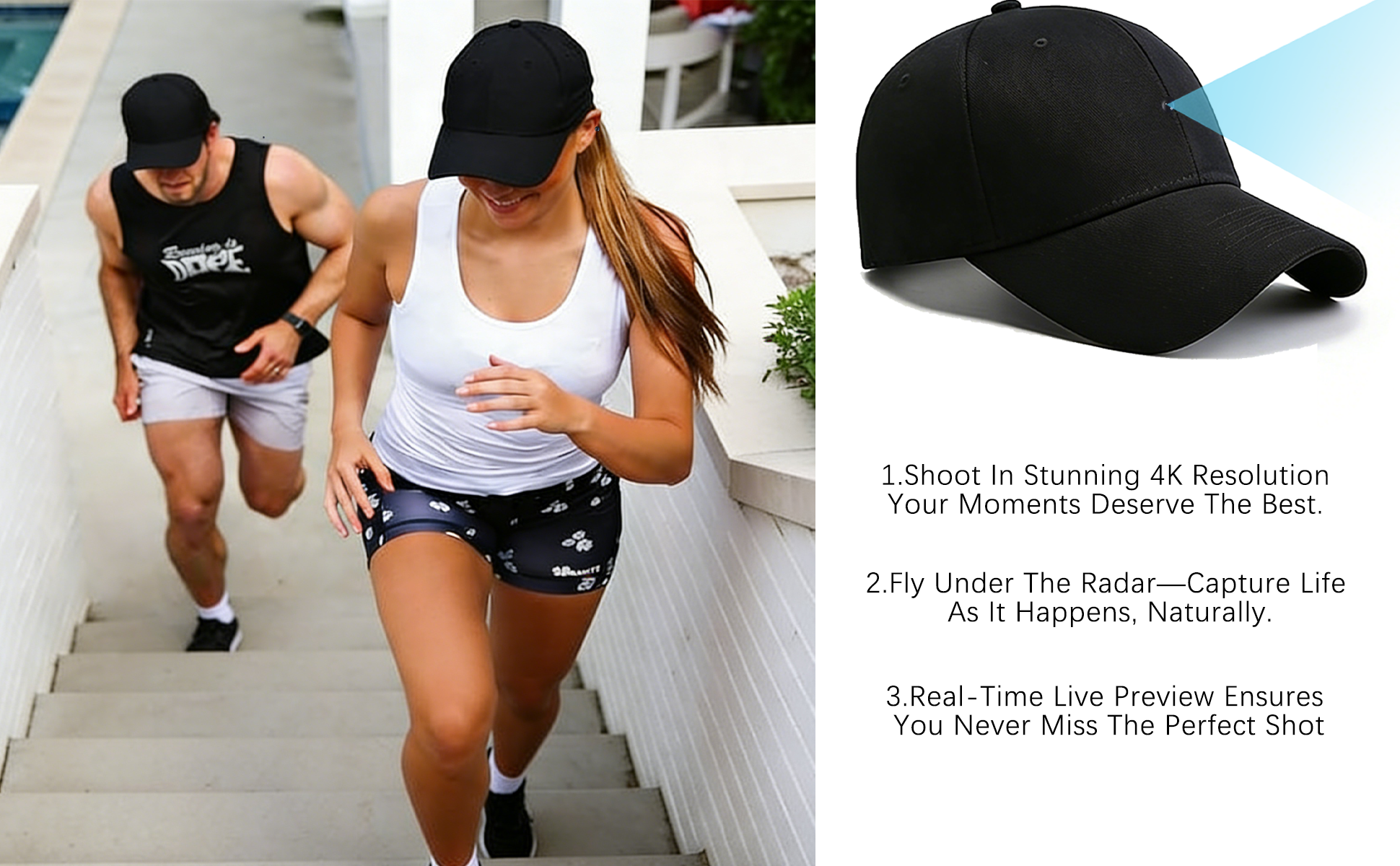 Sun Cam Hat – Sun Protection & Hidden Recording, Low-Key Filming for Outdoor Activities