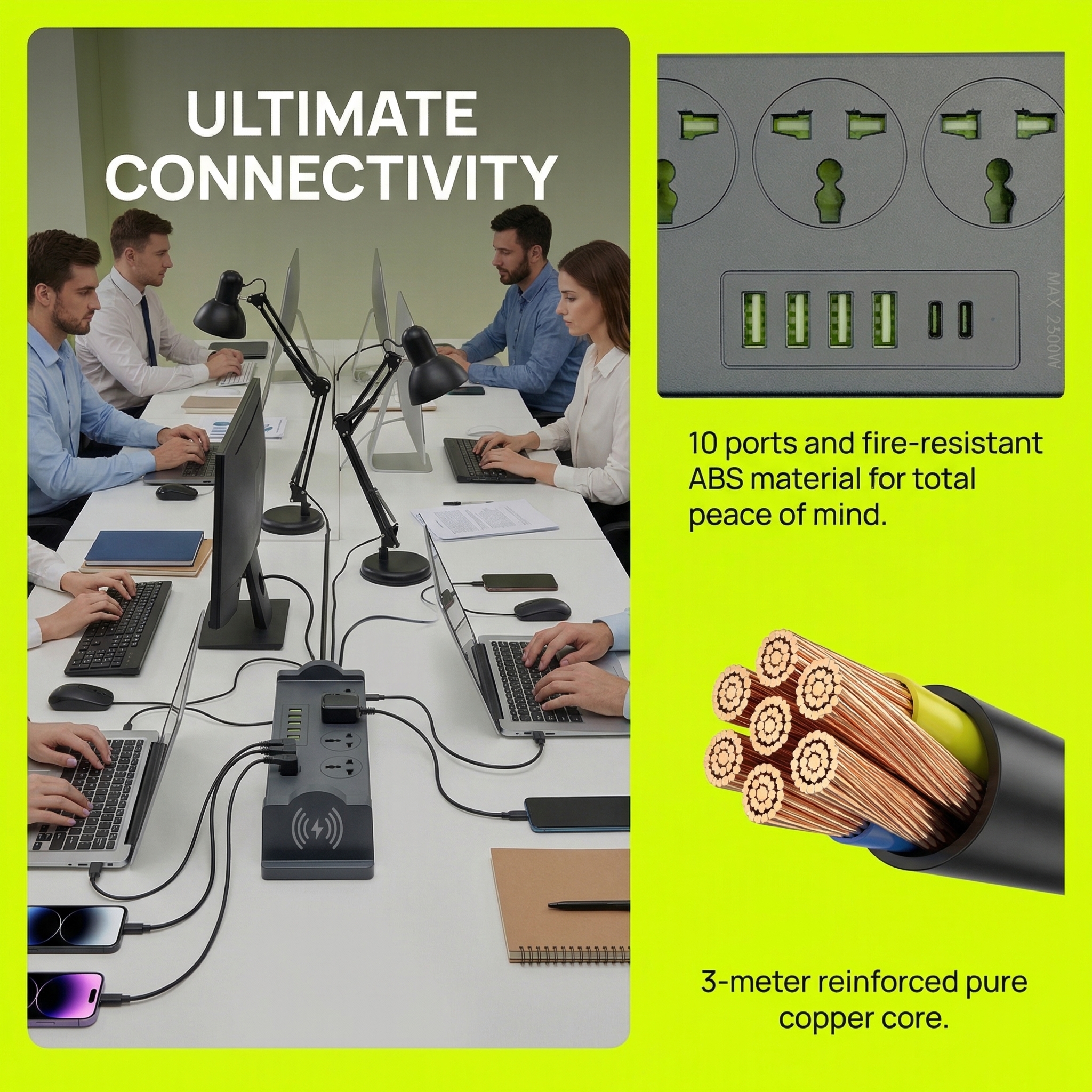 Smart Power Strip Camera Device – HD 1080P Wireless Video Recorder with WiFi, Motion Detection & Loop Recording