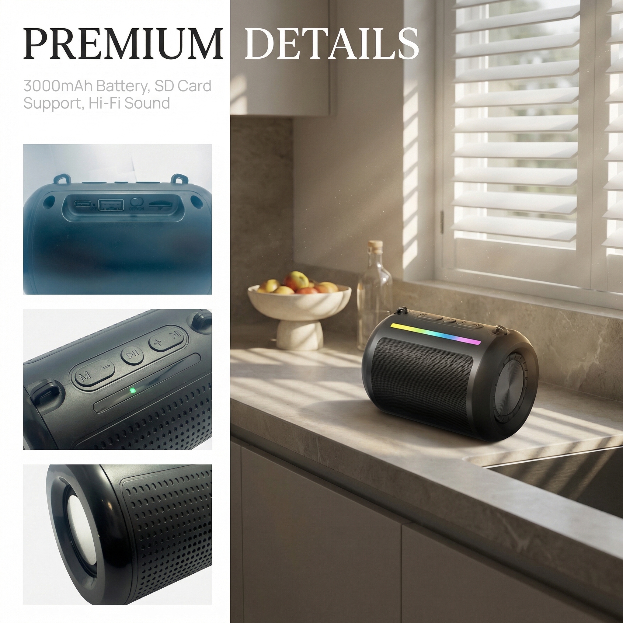 Smart Speaker Camera Device – Wireless HD 1080P Video Recorder with WiFi, Motion Detection & Loop Recording