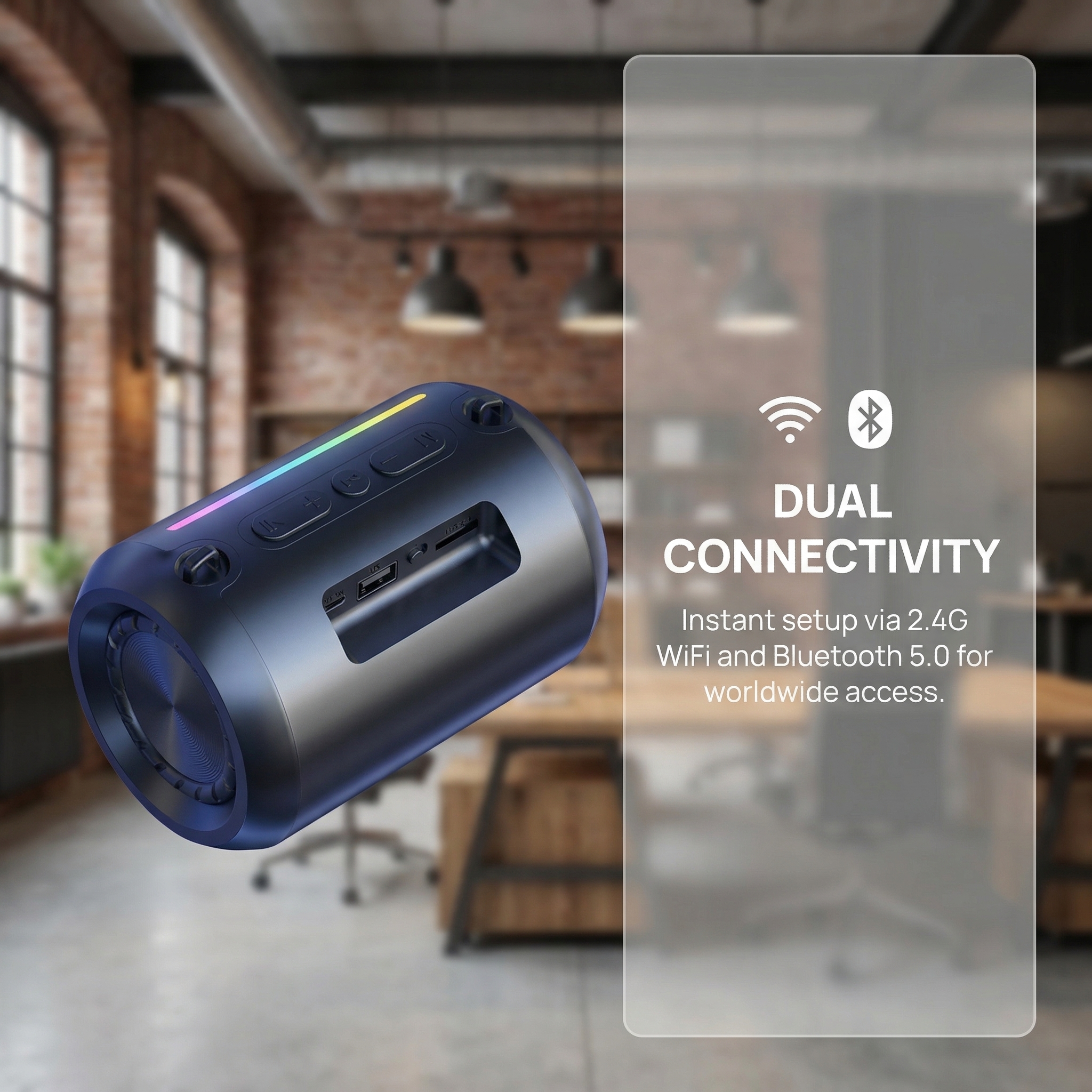 Smart Speaker Camera Device – Wireless HD 1080P Video Recorder with WiFi, Motion Detection & Loop Recording