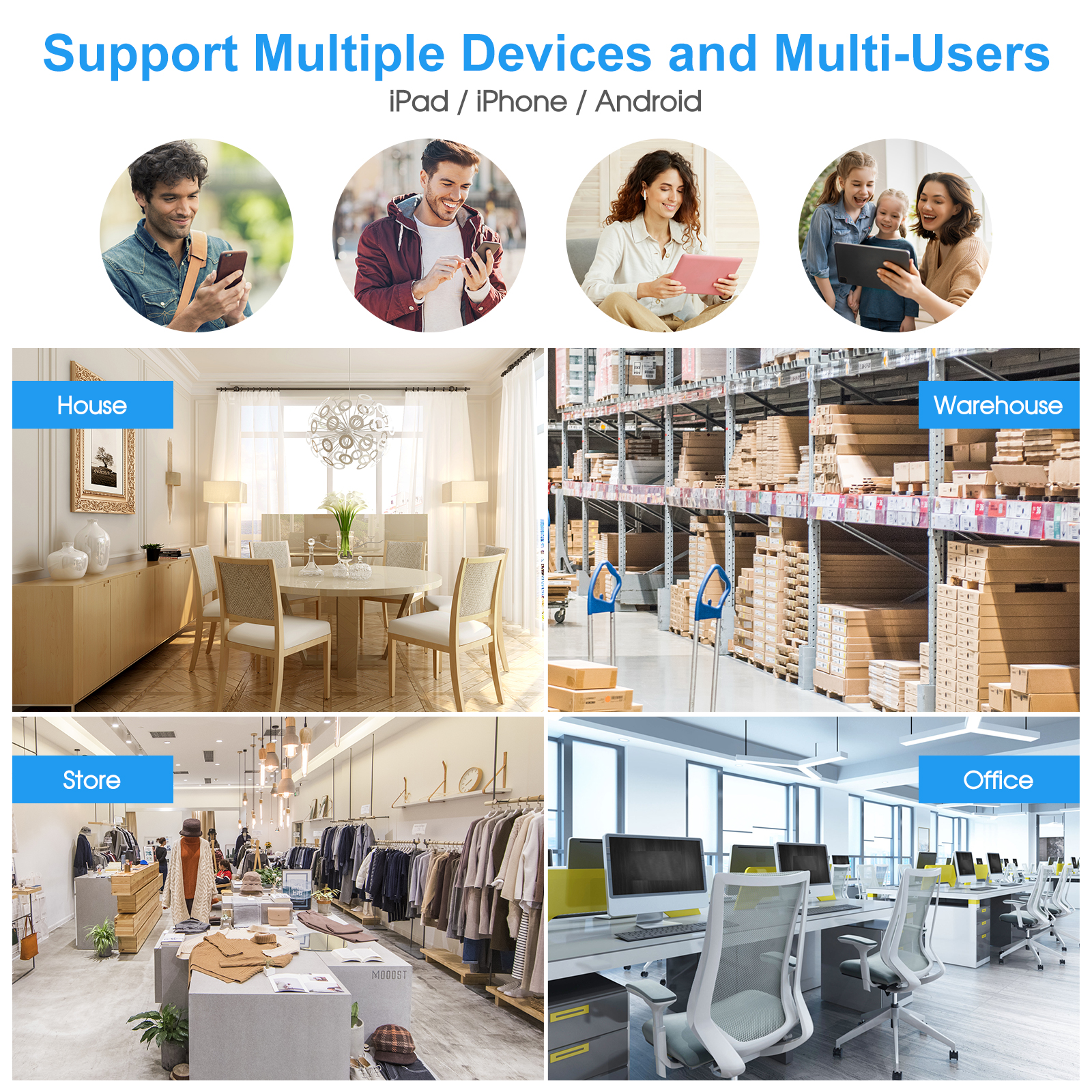 WiFi Ceiling Mount Indoor Security Camera with Motion Alerts