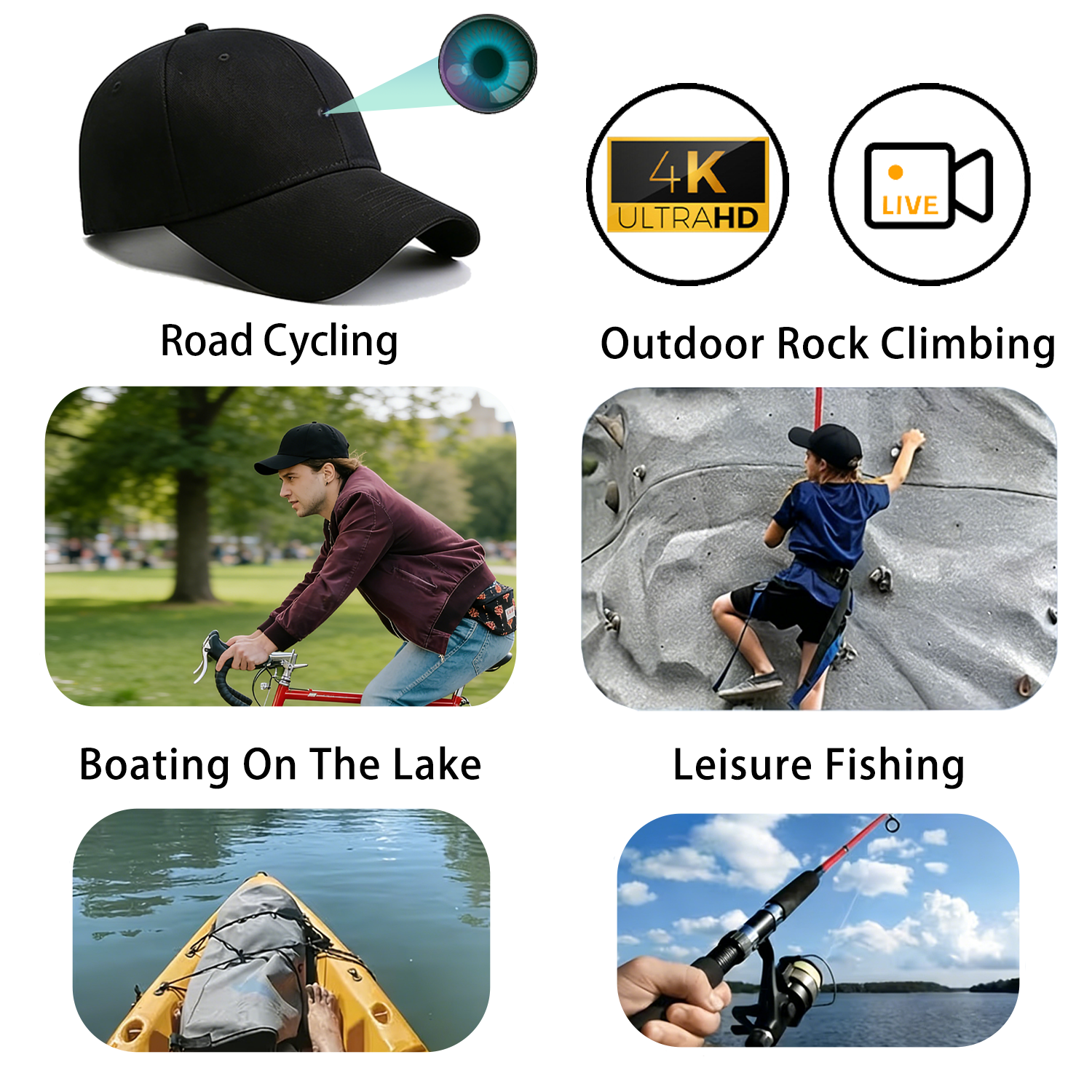 2-in-1 Sunglasses with Hidden Camera 1080p HD Recording + UV Protection for Cycling, Travel & Outdoor Adventure