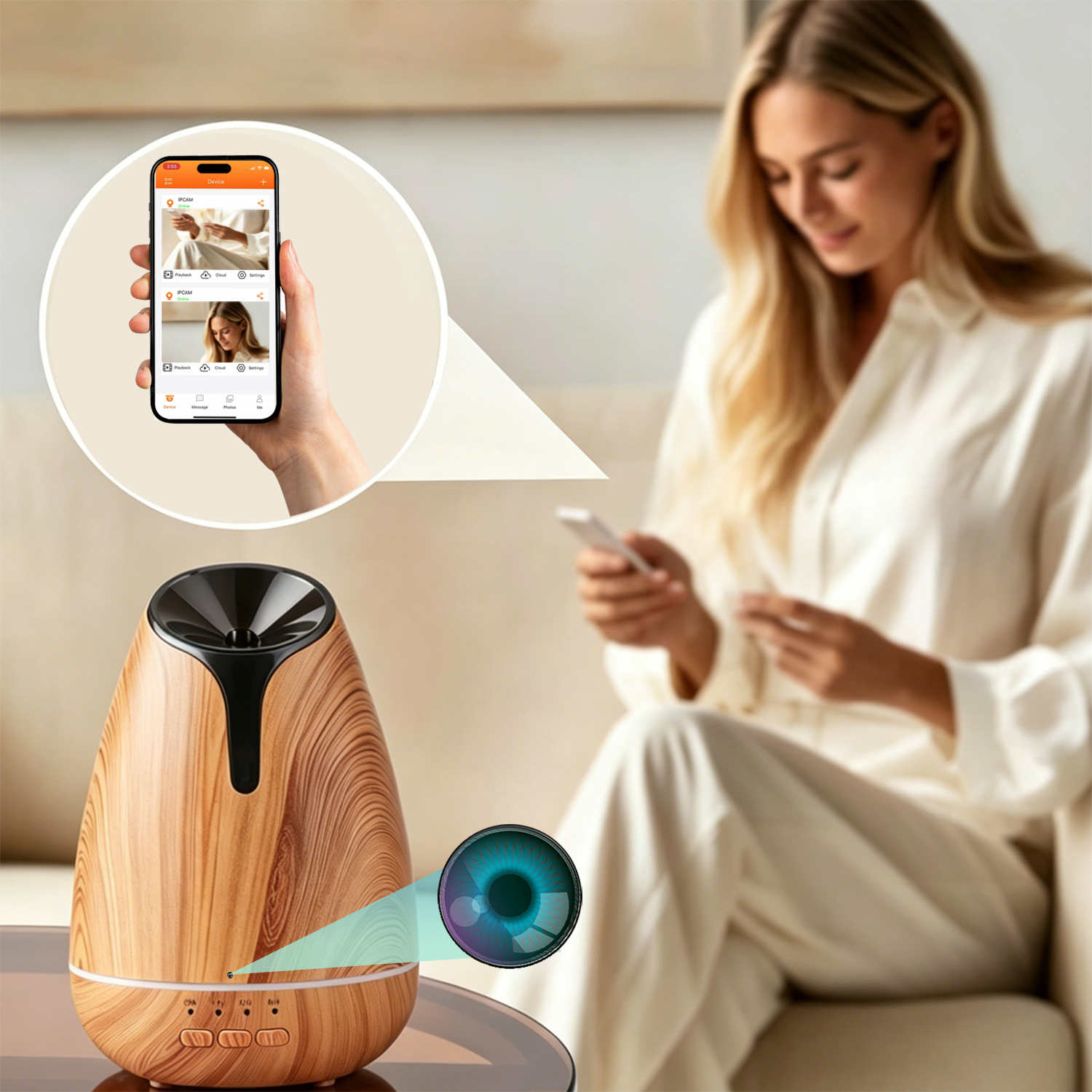 TimerAroma Cam – 1H/3H/6H Scent + 1080P Camera