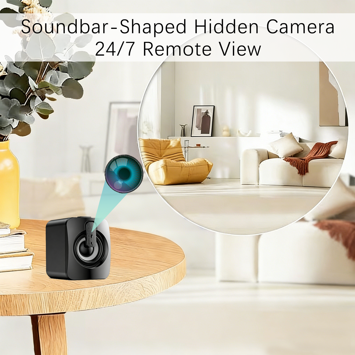 2-in-1 Soundbar Speaker Hidden Camera – 24/7 Remote View, Motion & Sound Detection