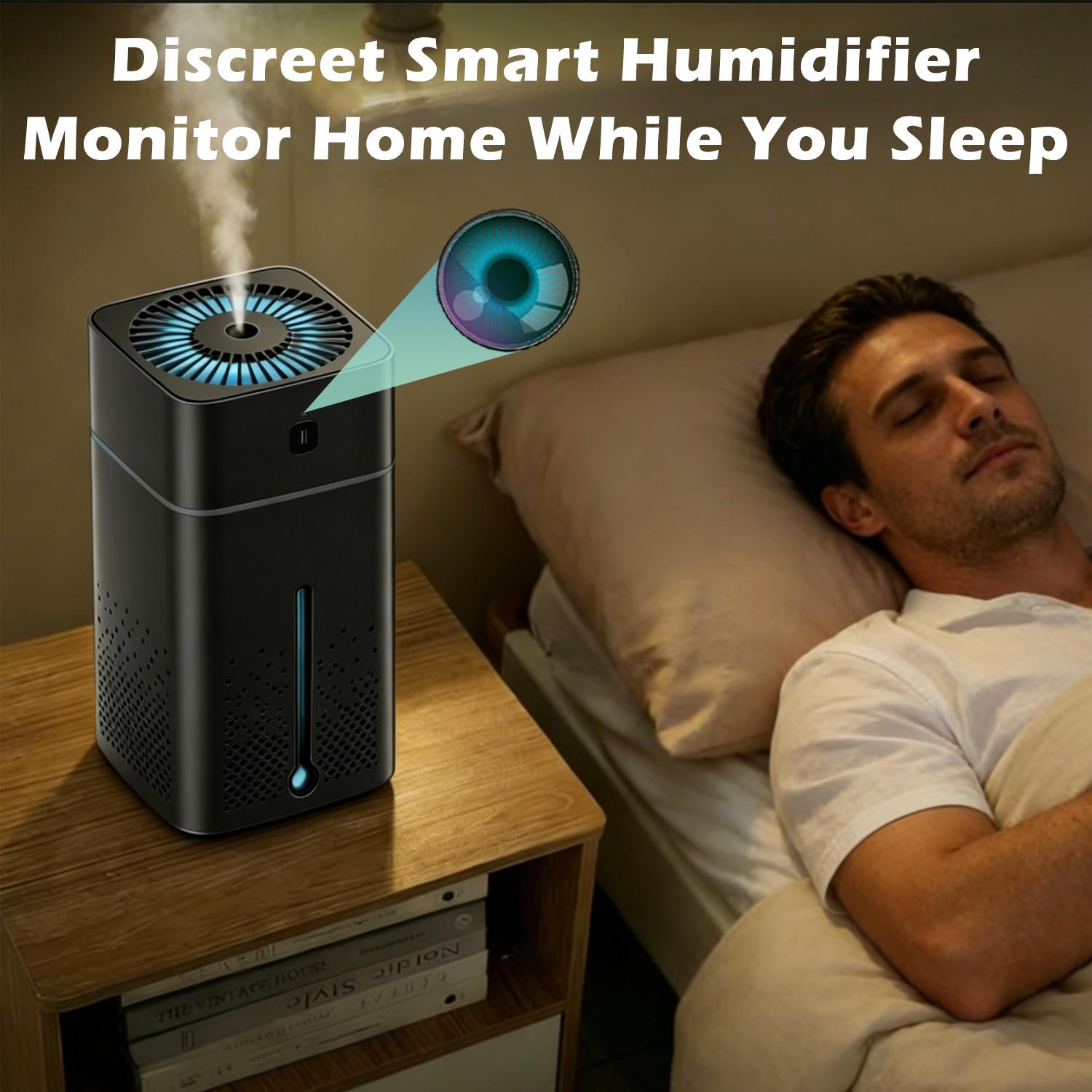 2-in-1 Humidifier & Hidden Camera – Smart Home Monitor with Real-Time Remote View, Silent Operation, and Motion Alerts – Discreet Security Camera That Blends into Any Room