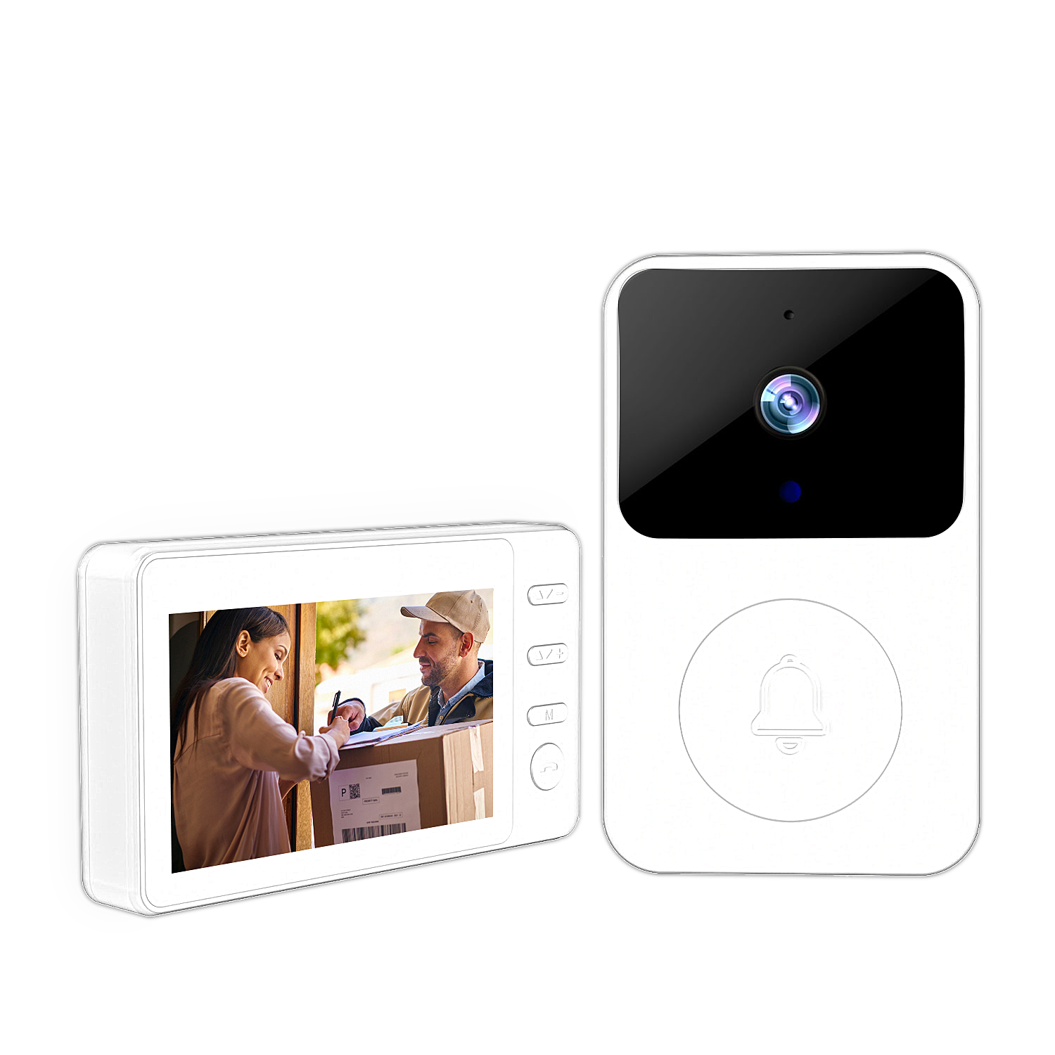 Wireless Smart Video Doorbell Camera with 4.3" IPS Monitor, No WiFi No App Doorbell Camera, Two-Way Audio, IR Night Vision, 80m Long Range, Easy Installation Home Security Doorbell System