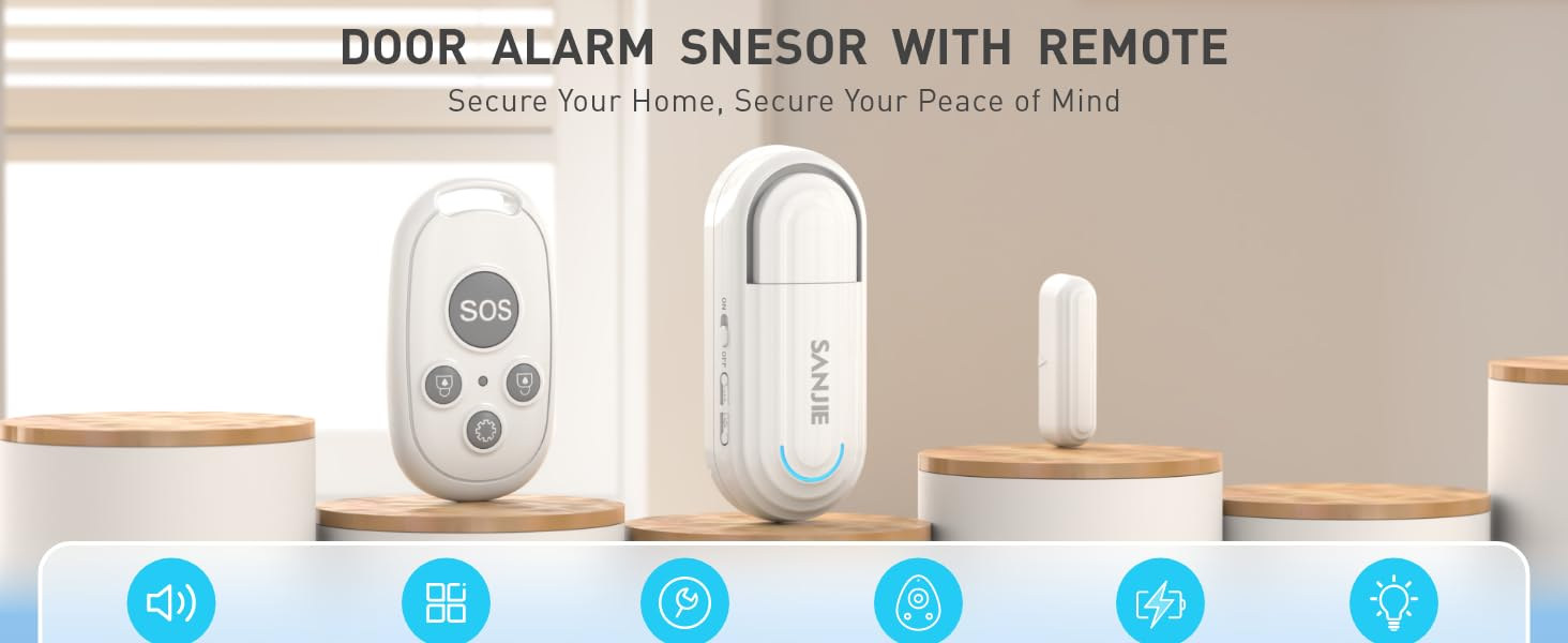 Remote Control Door Magnetic Alarm with SOS Feature