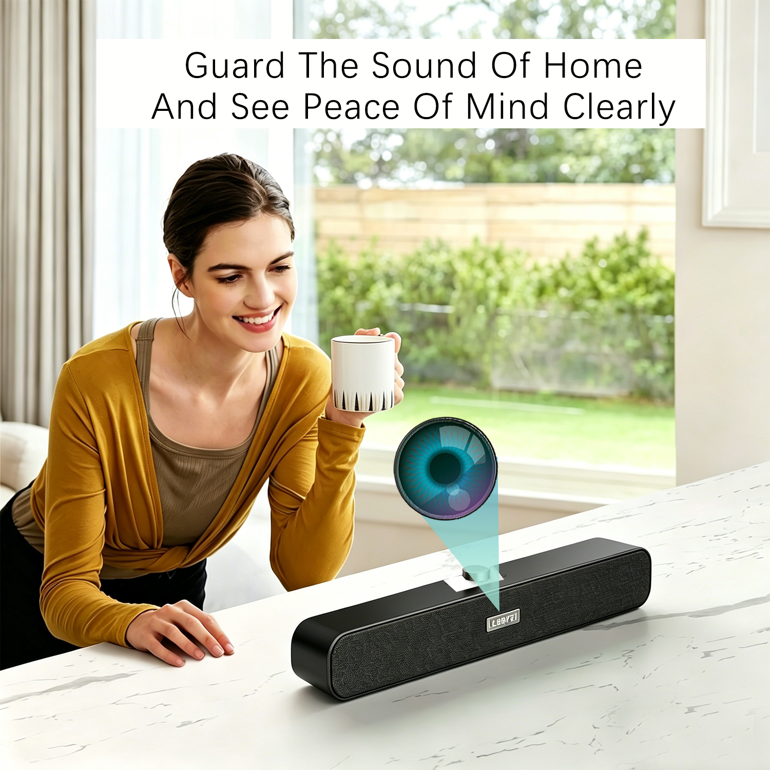 2-in-1 Soundbar Speaker Hidden Camera – 24/7 Remote View, Motion & Sound Detection