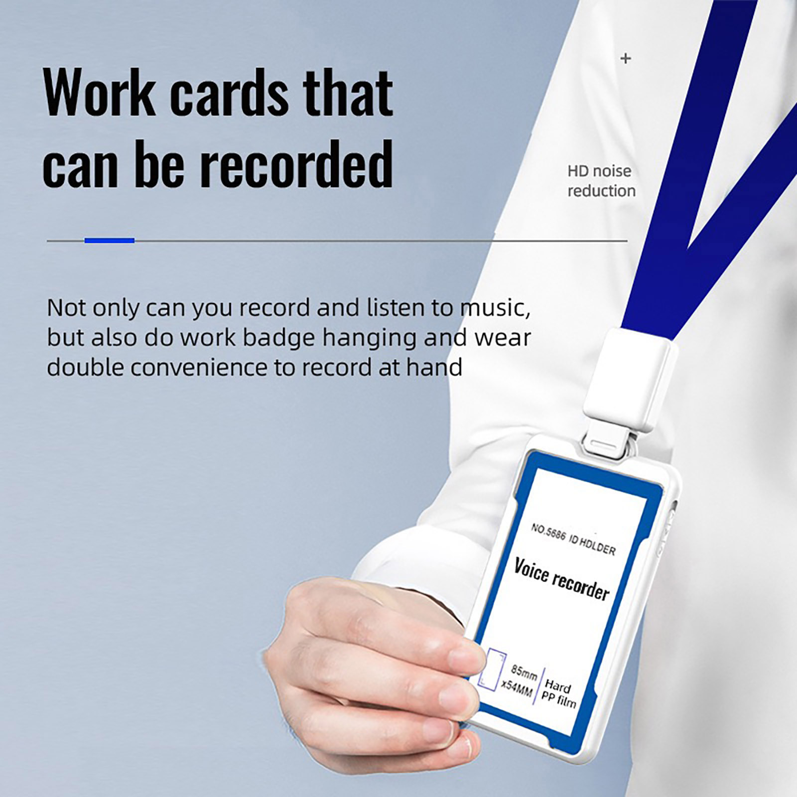 Smart ID Card Voice Recorder – Ultra Thin Portable Audio Recorder with One-Touch Recording & Timestamp Function