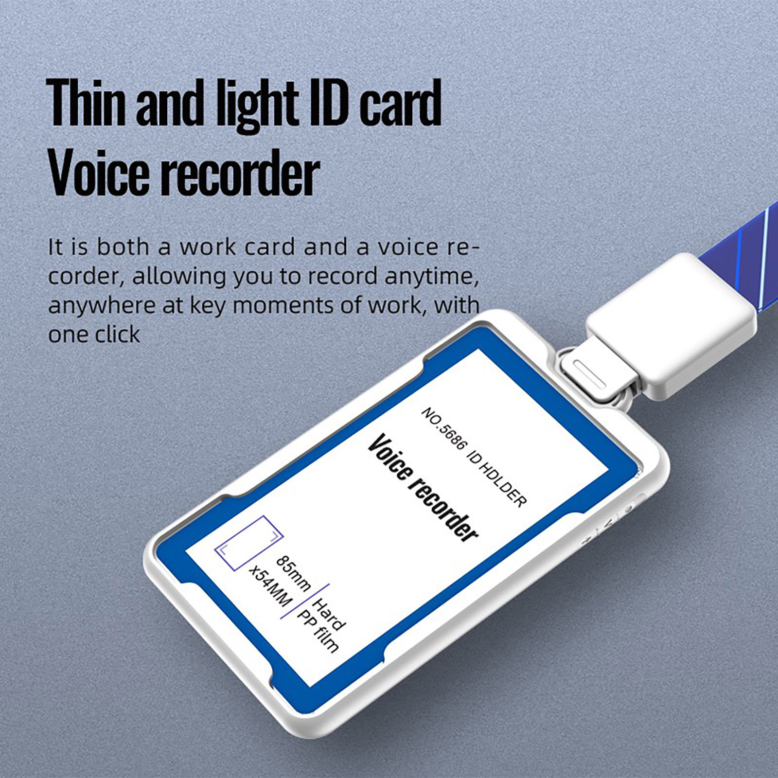 Smart ID Card Voice Recorder – Ultra Thin Portable Audio Recorder with One-Touch Recording & Timestamp Function