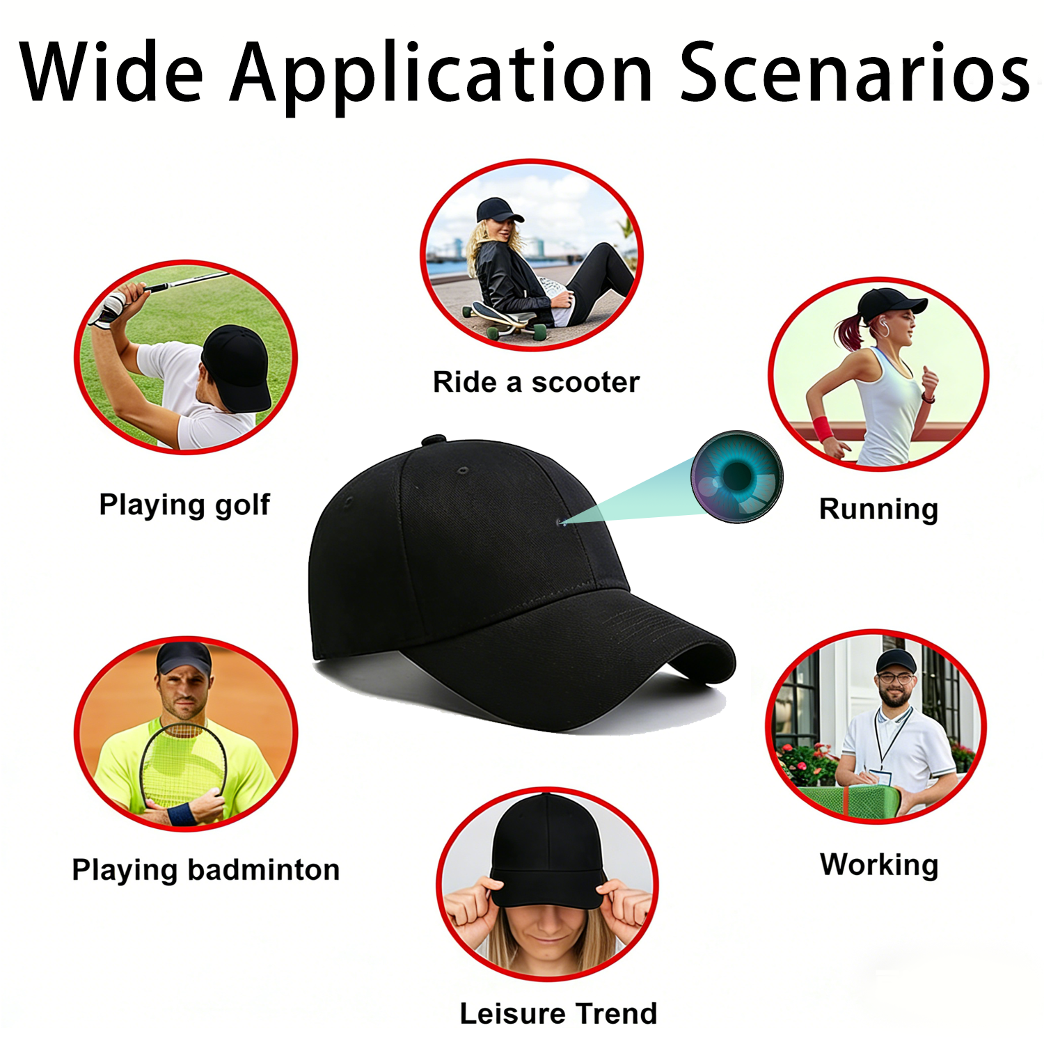 2-in-1 Sunglasses with Hidden Camera 1080p HD Recording + UV Protection for Cycling, Travel & Outdoor Adventure