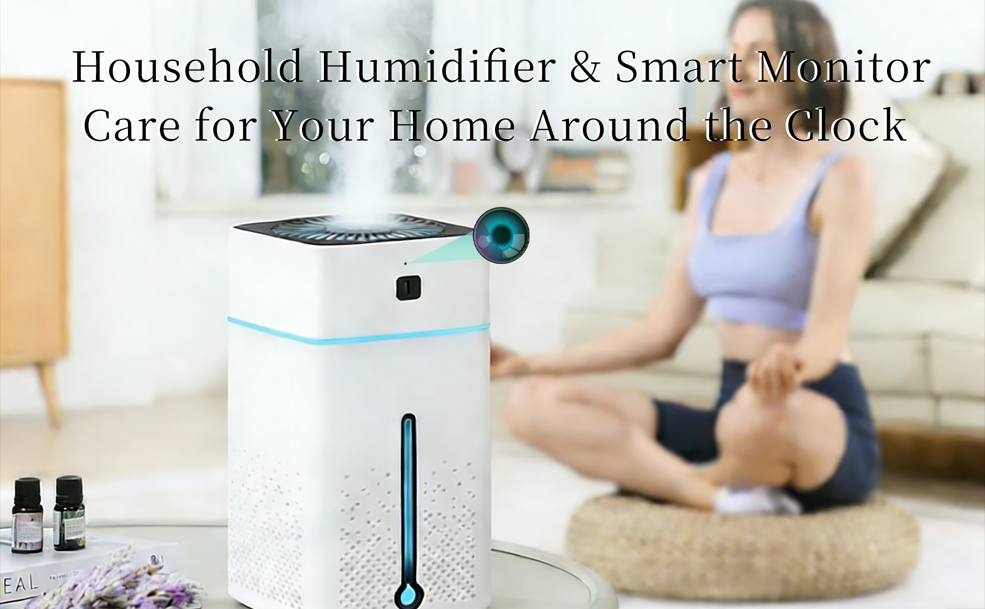 2-in-1 Smart Humidifier & Hidden Camera 1000ml High Capacity + 4K HD Recording Monitor Your Home While You Sleep