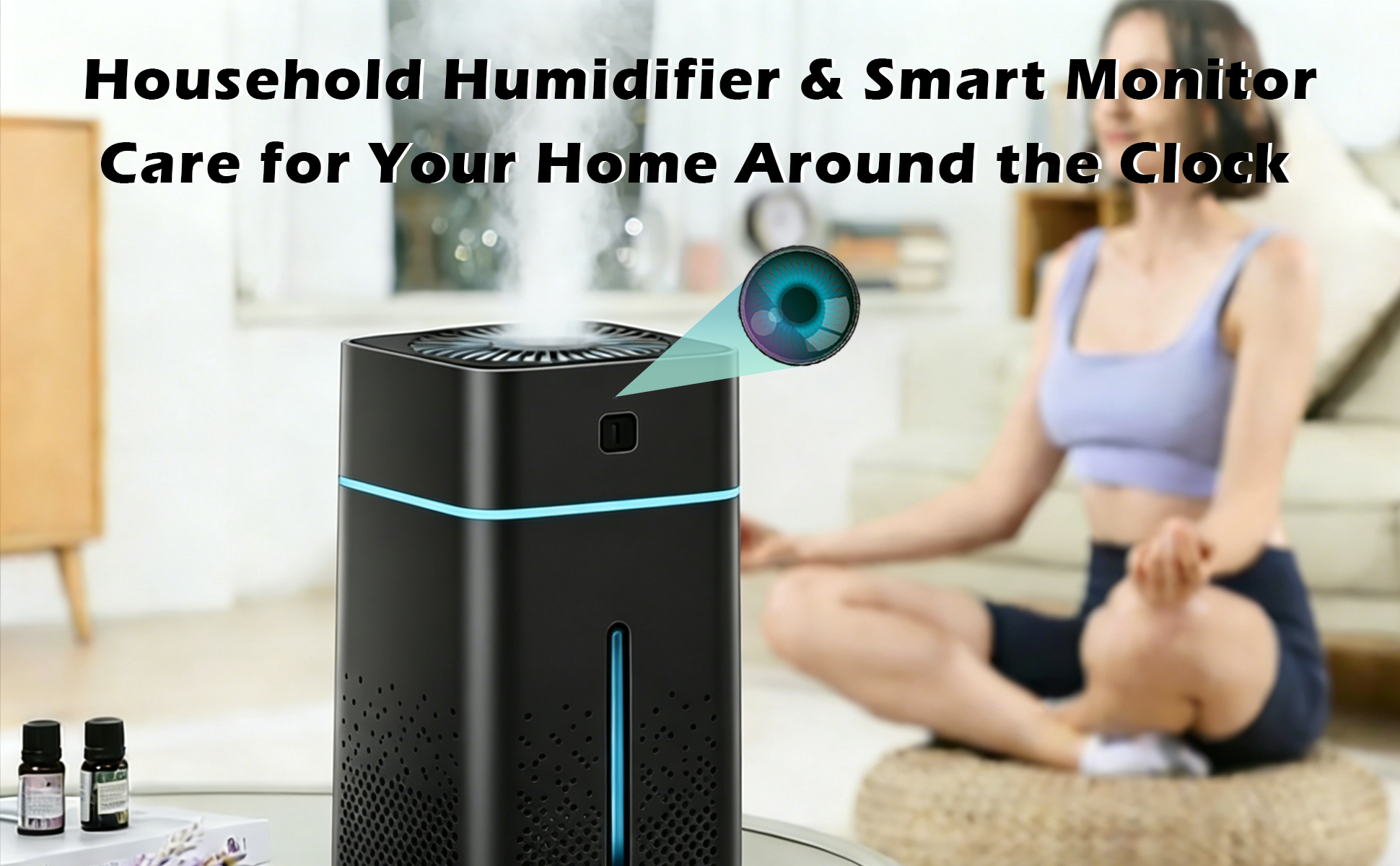 2-in-1 Humidifier & Hidden Camera – Smart Home Monitor with Real-Time Remote View, Silent Operation, and Motion Alerts – Discreet Security Camera That Blends into Any Room