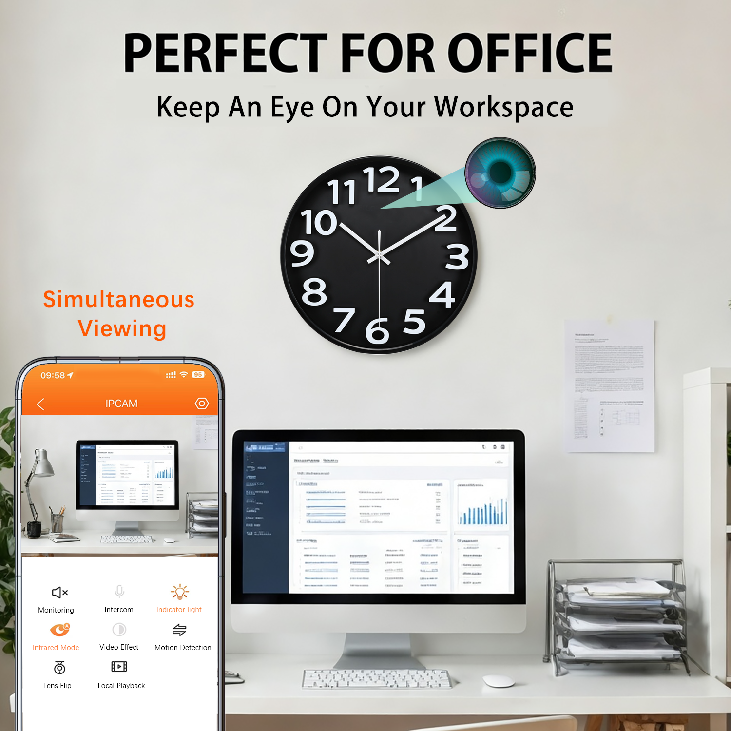 2.4G WiFi Hidden Camera Smart Clock Surveillance Real-Time Video  Motion Alerts