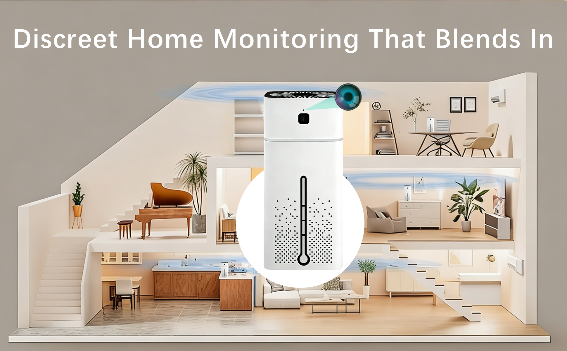 2-in-1 Smart Humidifier & Hidden Camera 1000ml High Capacity + 4K HD Recording Monitor Your Home While You Sleep