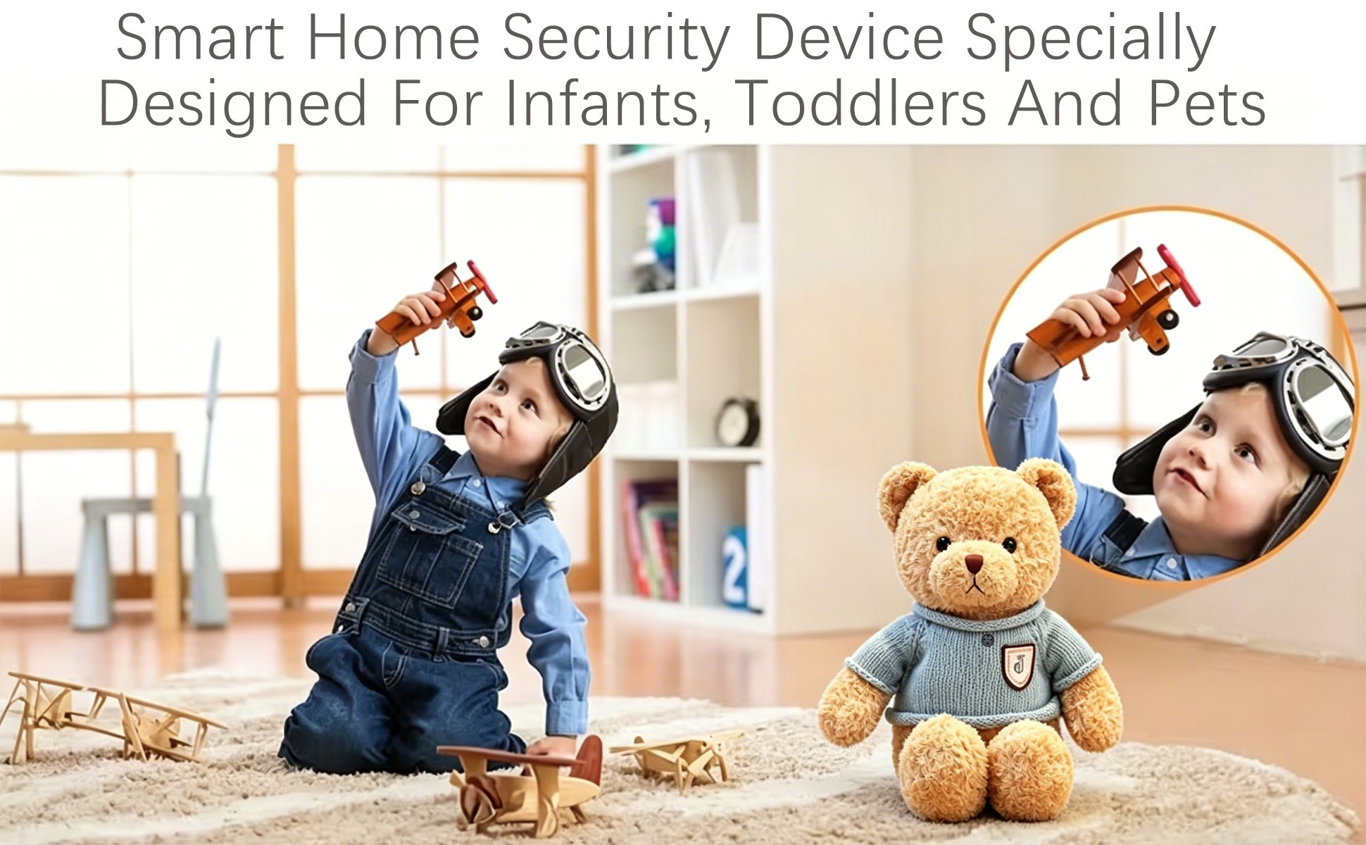 Teddy Bear Smart Camera, Rechargeable Home Monitoring Camera with Motion Detection