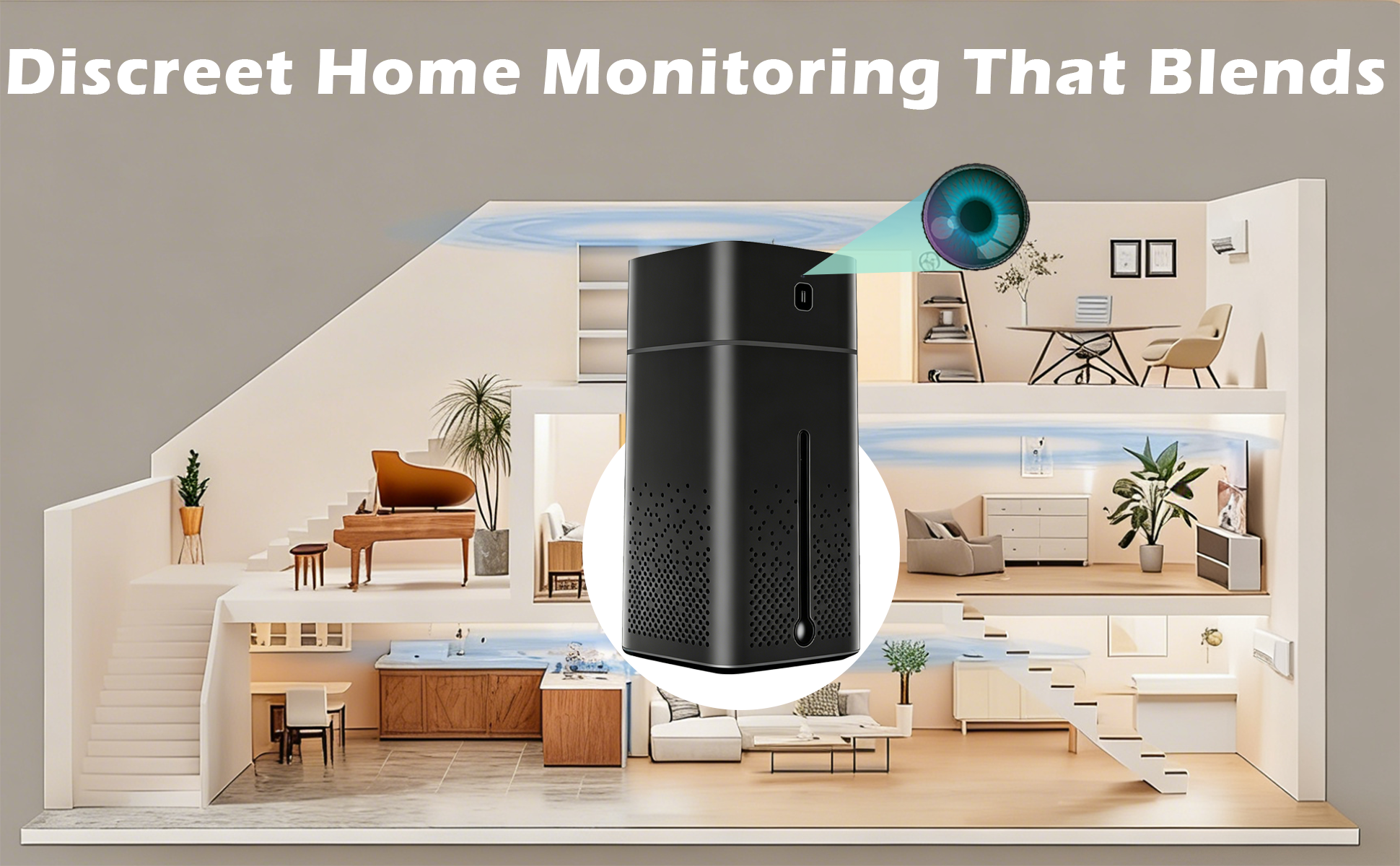 2-in-1 Humidifier & Hidden Camera – Smart Home Monitor with Real-Time Remote View, Silent Operation, and Motion Alerts – Discreet Security Camera That Blends into Any Room