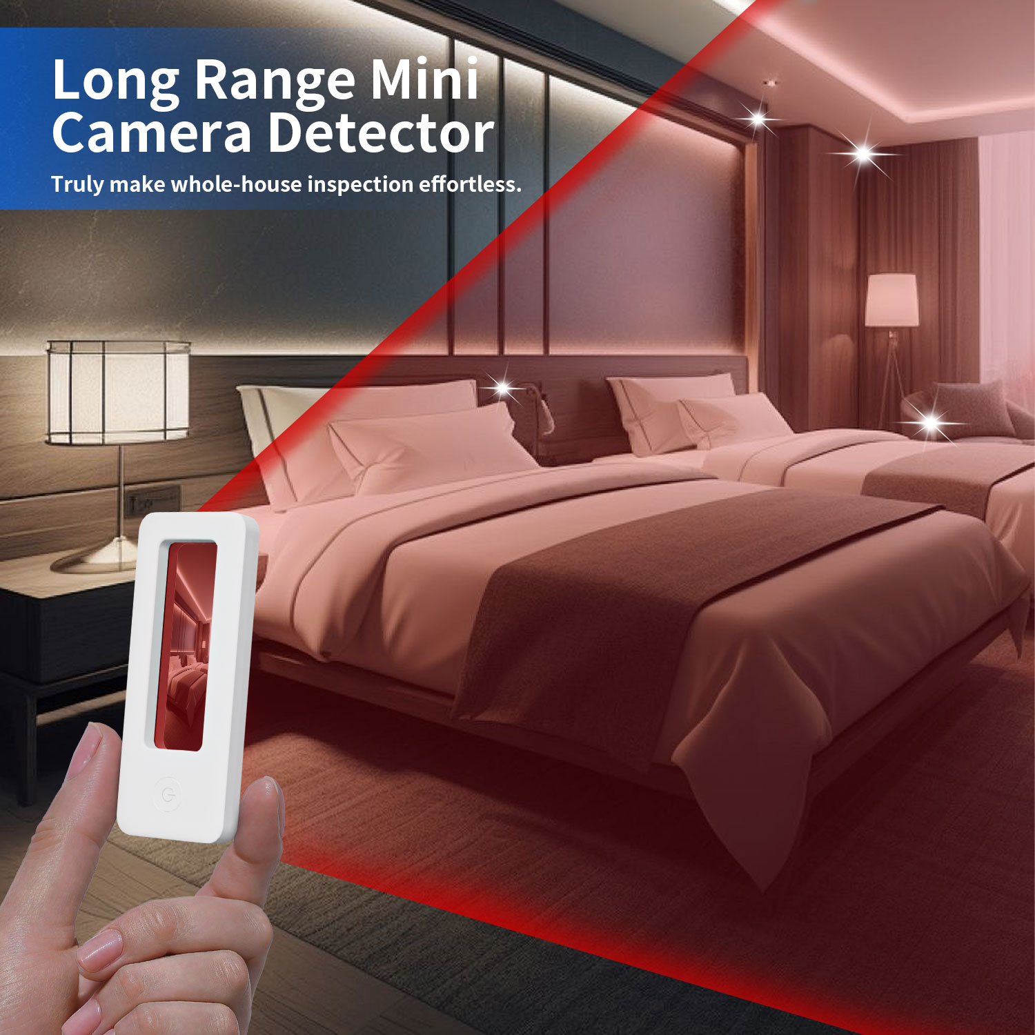 Portable Hidden Camera Detector Pen with Large Viewing Window, Multi-Mode Scanning, Long-Range Signal Detection and Infrared Lens Finder for Privacy Protection