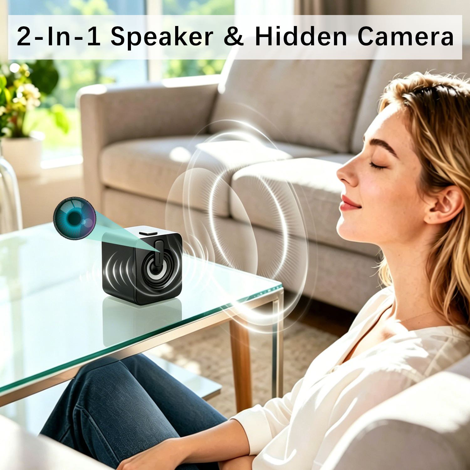 2-in-1 Soundbar Speaker Hidden Camera – 24/7 Remote View, Motion & Sound Detection
