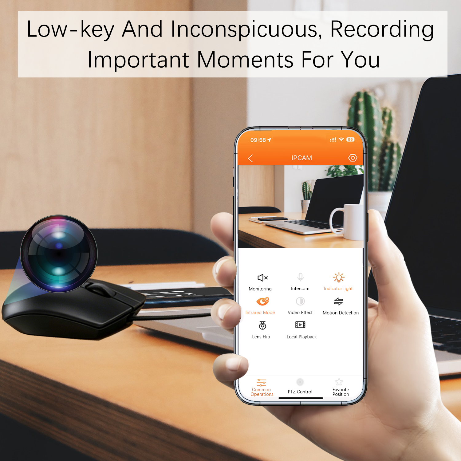 2-in-1 Surveillance Mouse – Hidden Camera with Loop Recording | Low-Key Design for Office, Home & Travel