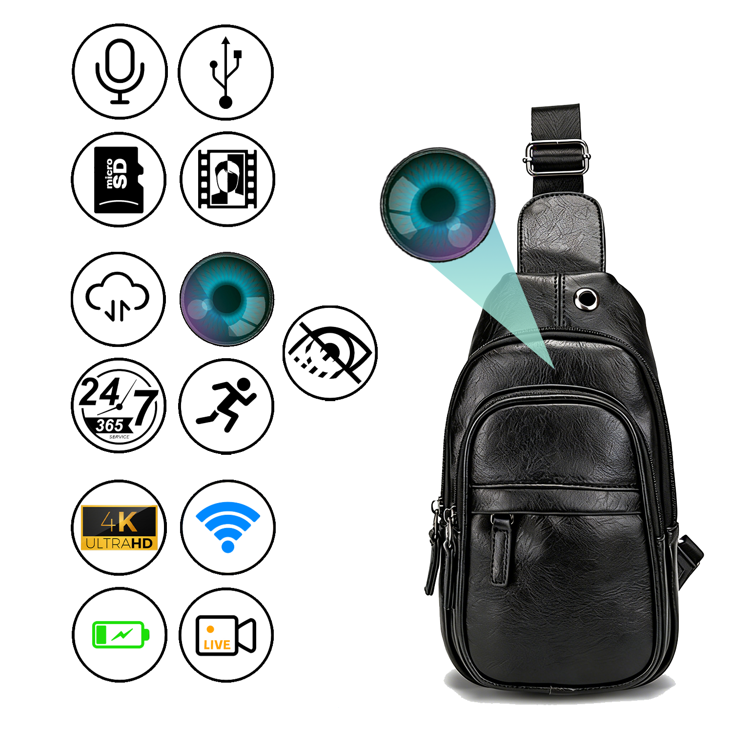 Backpack Hidden Camera – Motion Detection & Real-Time Activity Alerts | Record Life Discreetly