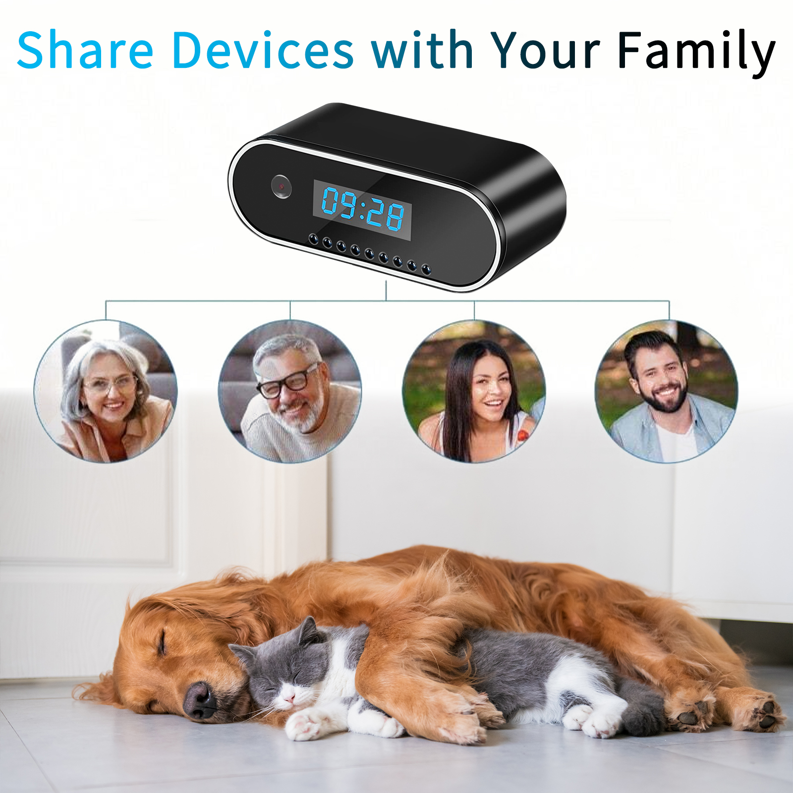 1080P WiFi Mini Security Camera with Motion Detection, Infrared Night Vision, Remote App Monitoring, TF Card Recording and 24/7 Home Protection