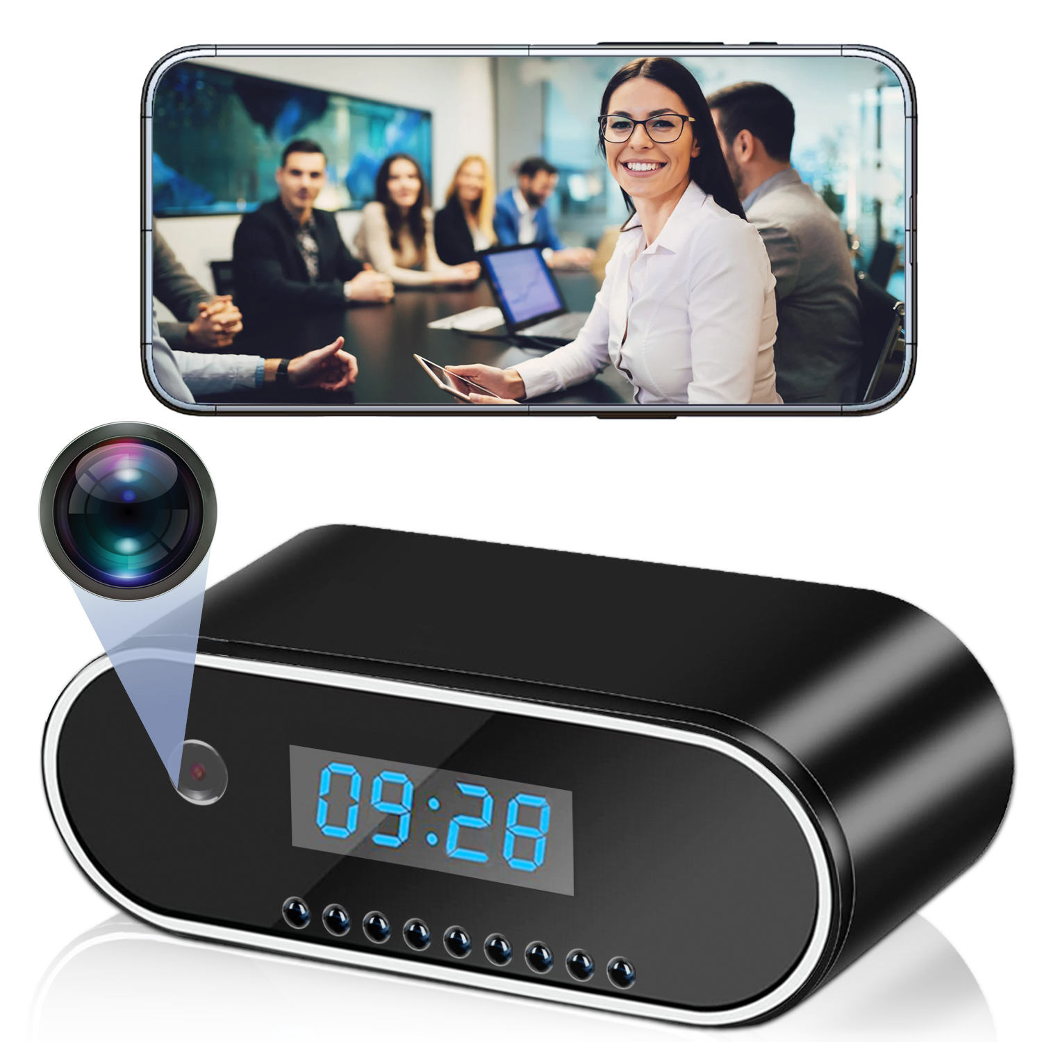1080P WiFi Mini Security Camera with Motion Detection, Infrared Night Vision, Remote App Monitoring, TF Card Recording and 24/7 Home Protection