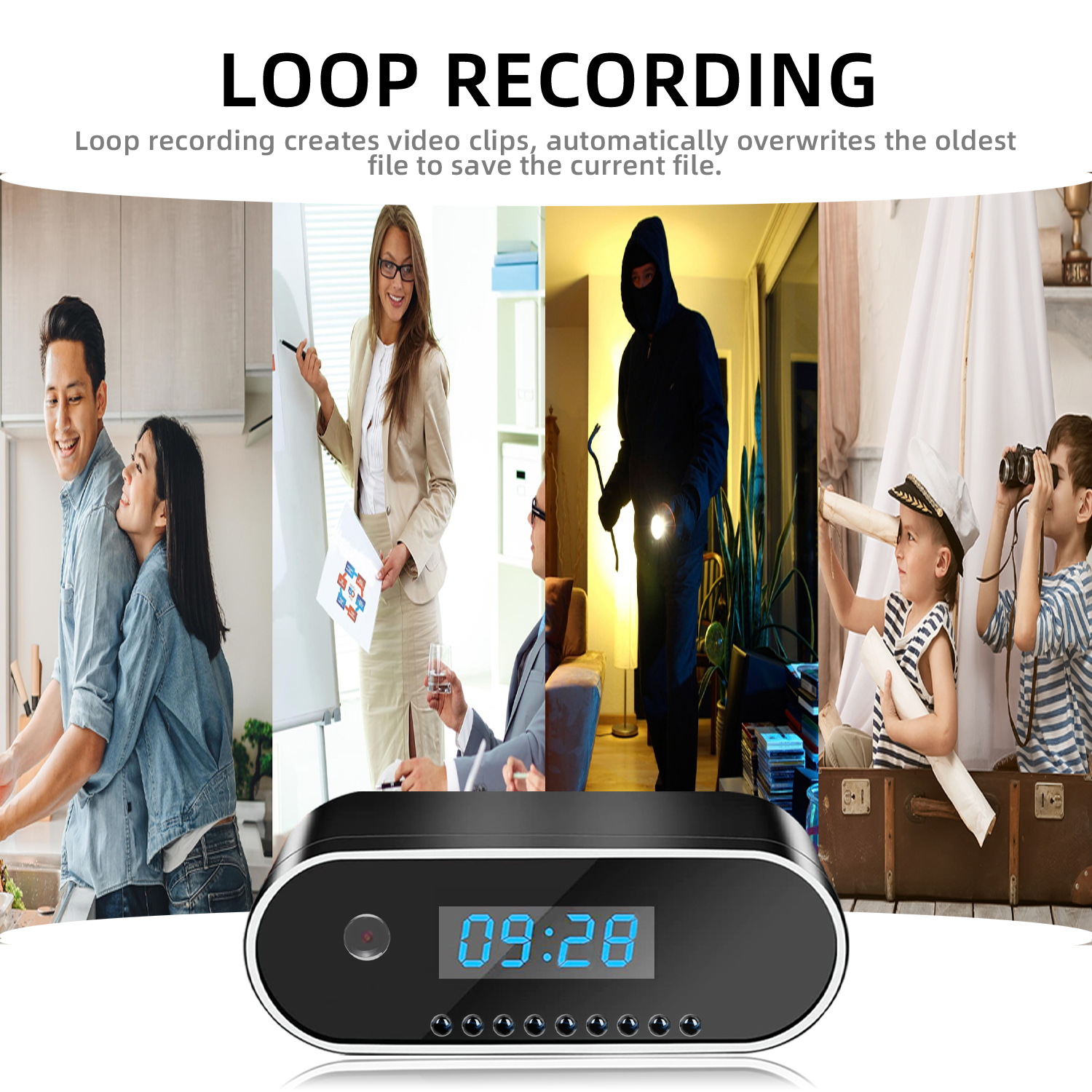 1080P WiFi Mini Security Camera with Motion Detection, Infrared Night Vision, Remote App Monitoring, TF Card Recording and 24/7 Home Protection