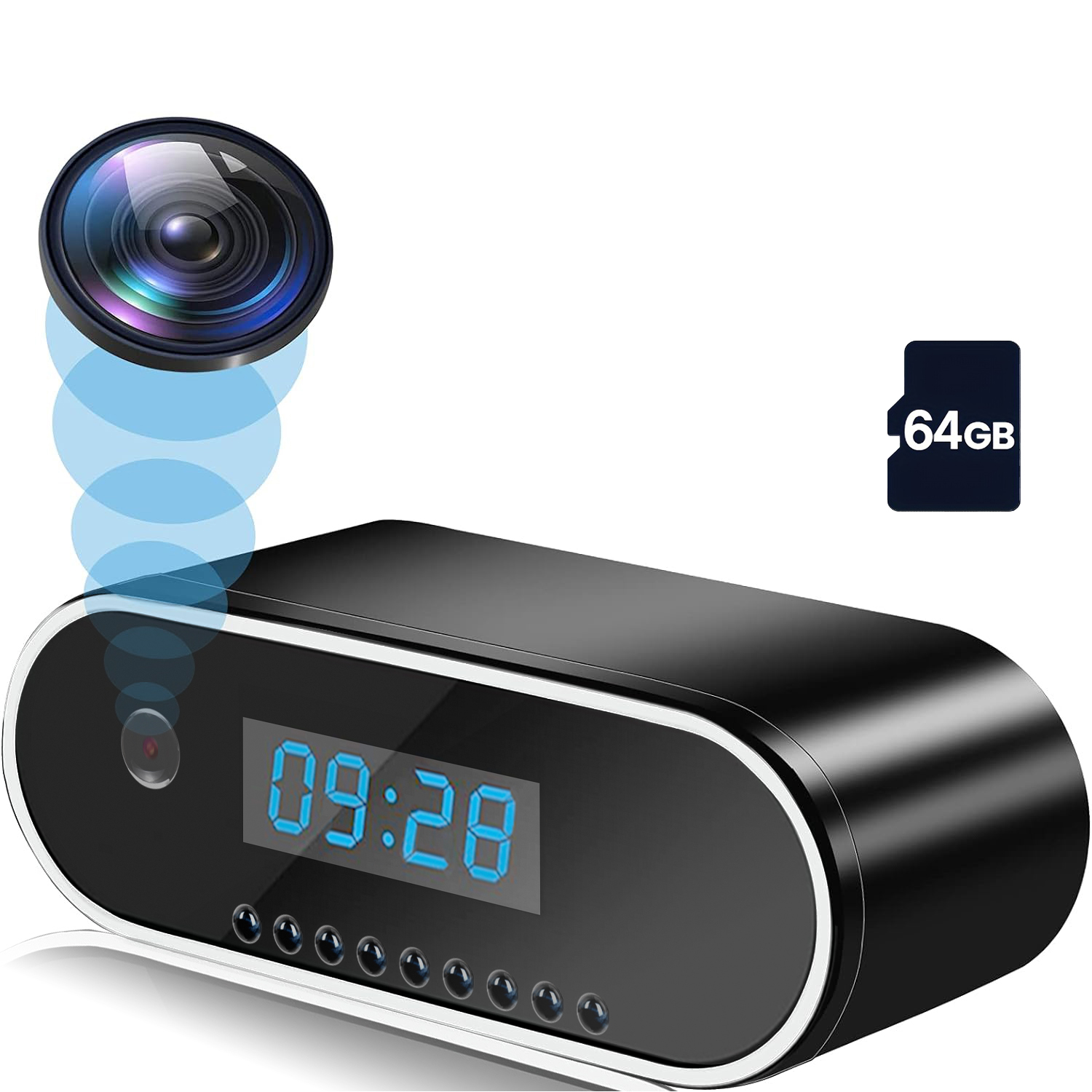 1080P WiFi Mini Security Camera with Motion Detection, Infrared Night Vision, Remote App Monitoring, TF Card Recording and 24/7 Home Protection