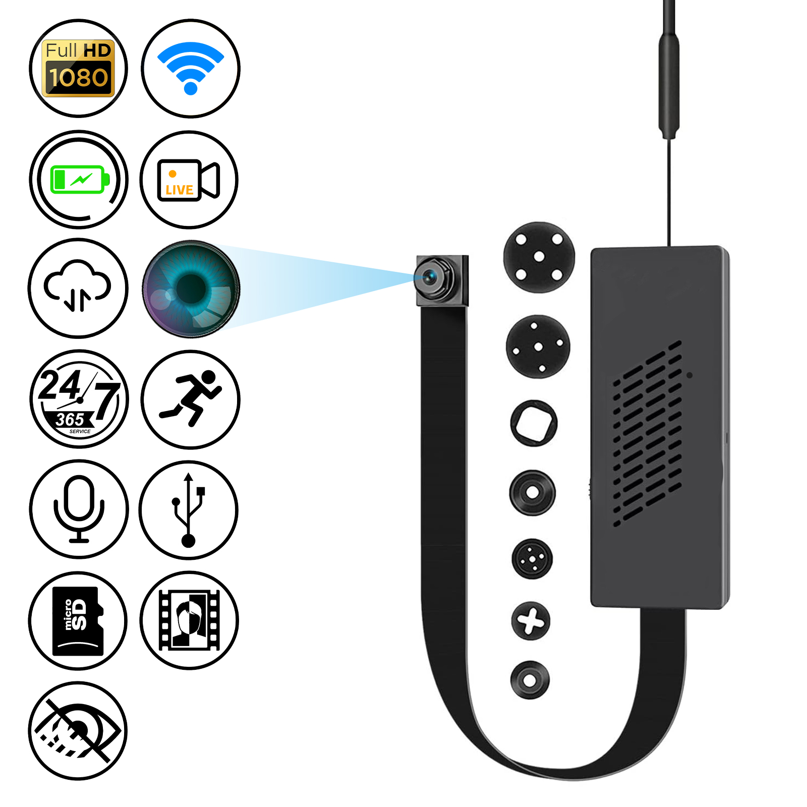 Mini WiFi Camera Module – HD Video Recording Device with Loop Recording, Motion Detection & Flexible Power Options