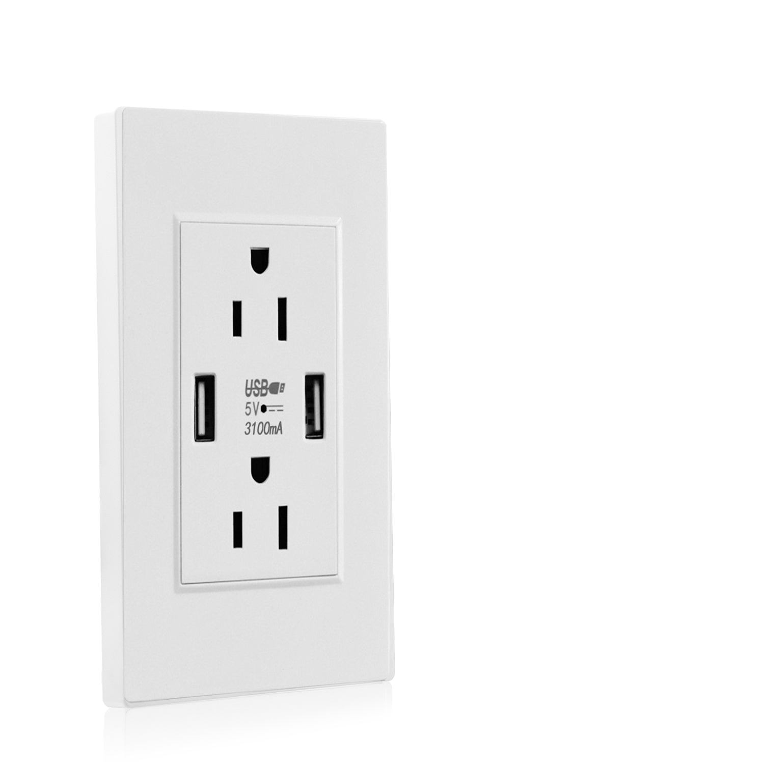 Smart Wall Outlet with 120° Hidden Camera and Dual USB Ports, Built-in Spy Camera Charger Socket for Home Security