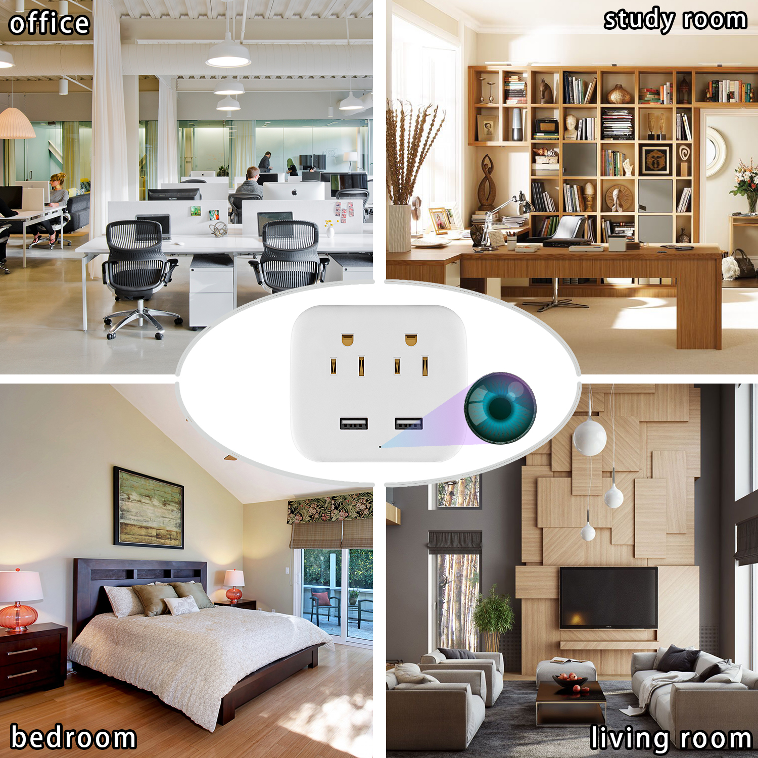 4K Wall Outlet Security Camera