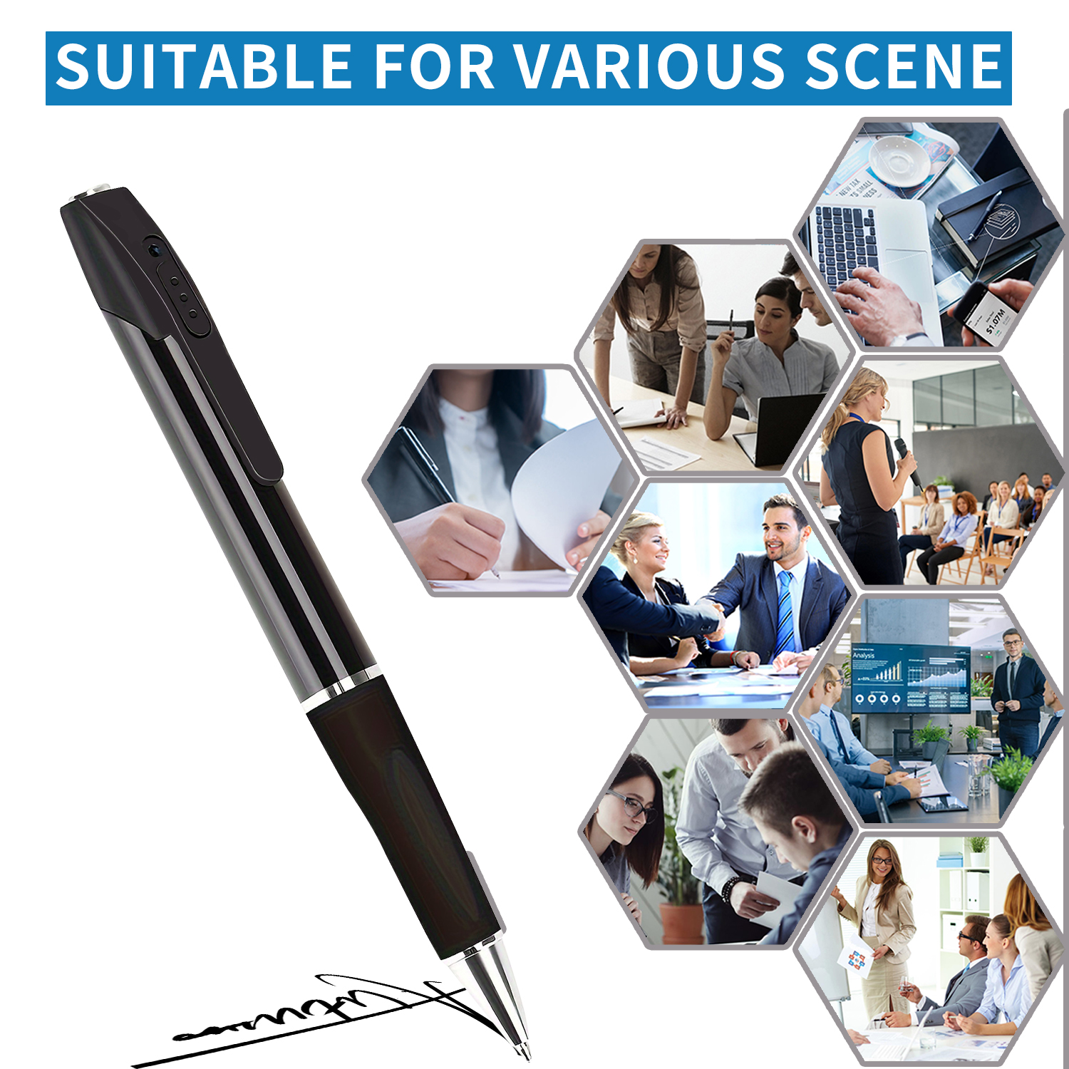 1080P Full HD WiFi Pen Camera - Hidden Surveillance for Home & Office Security