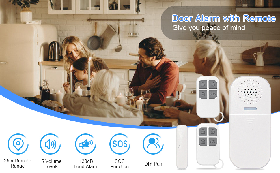 Remote Control Door Magnetic Alarm with SOS Feature