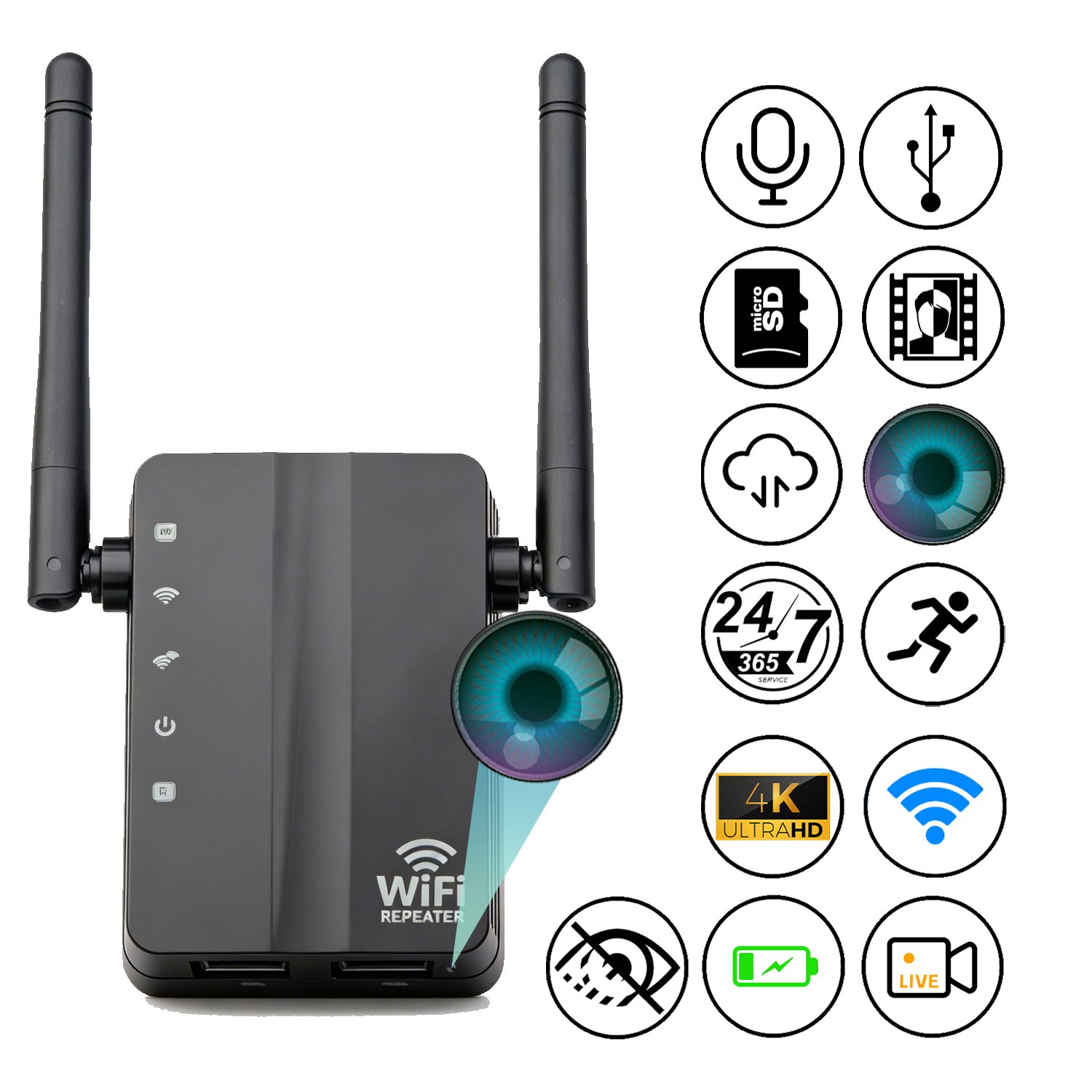 Router Hidden Camera – Wireless WiFi, Real-Time Monitoring, Home & Office