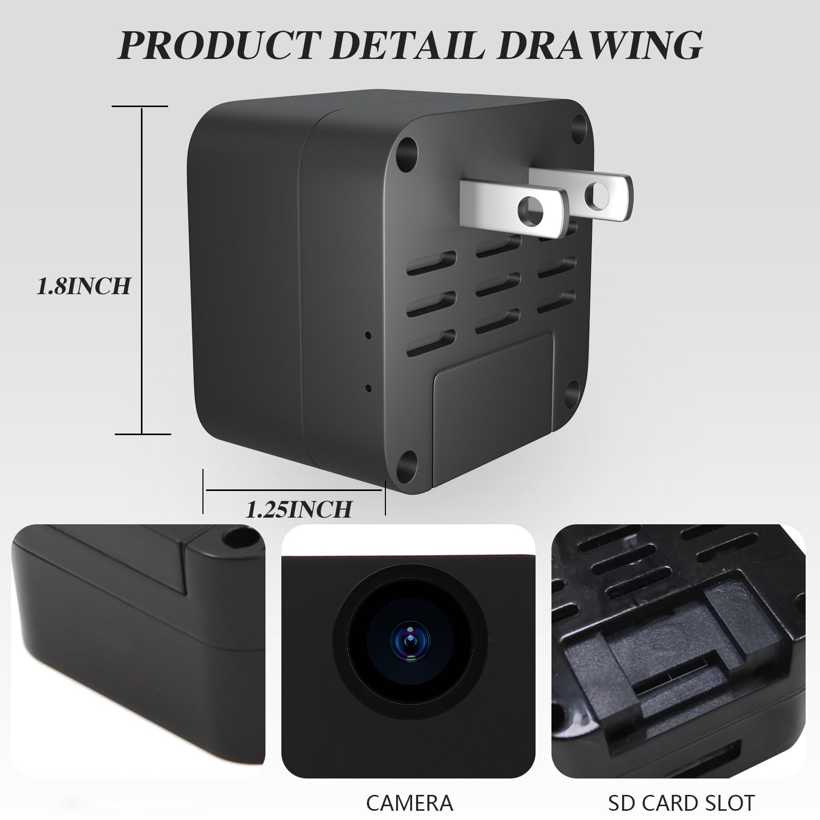 WiFi mini Wall-Mounted Camera, 720P HD, Supports Remote Monitoring and Motion Detection, Multi-Functional Home Security Camera