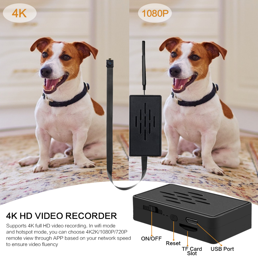 4K WiFi Security Camera with Motion Detection & Remote Alerts, Wireless Indoor Camera with App Control, Easy Installation, Supports 4K/2K/1080P Remote Viewing for iOS & Android