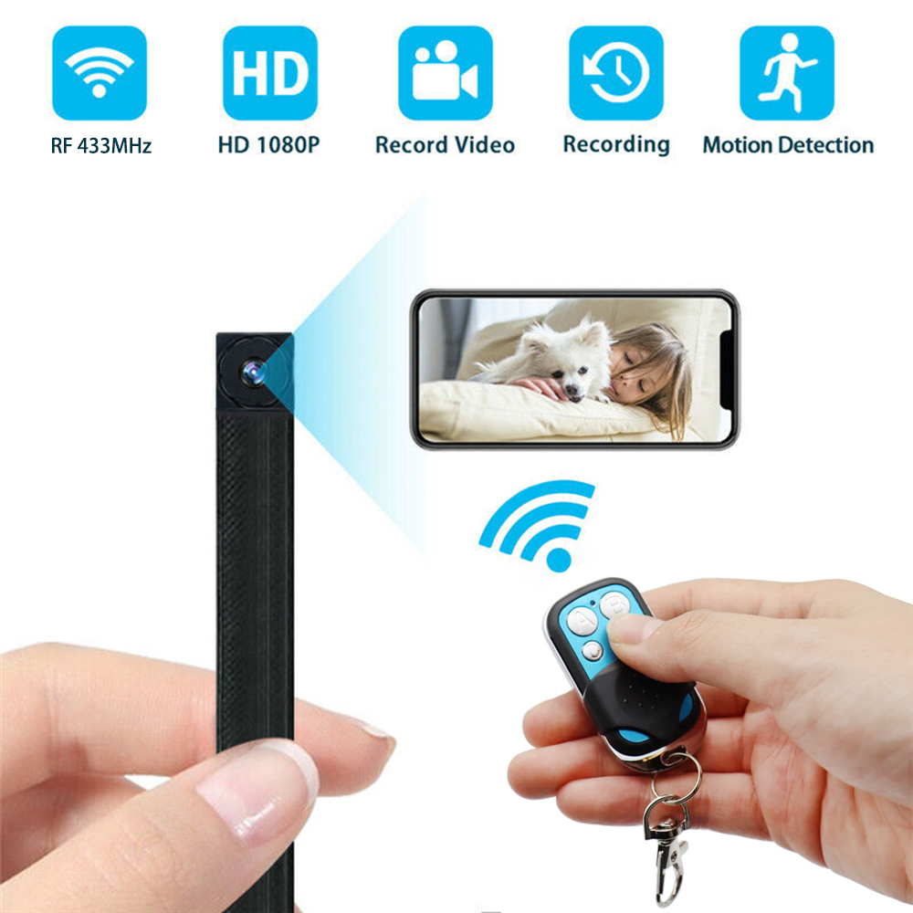 Mini DIY 1080P Camera with Remote Control, 2000mAh Battery, Motion Detection Recording, Supports up to 128GB Micro TF Card, Portable RF 433MHz Wireless Camera Module