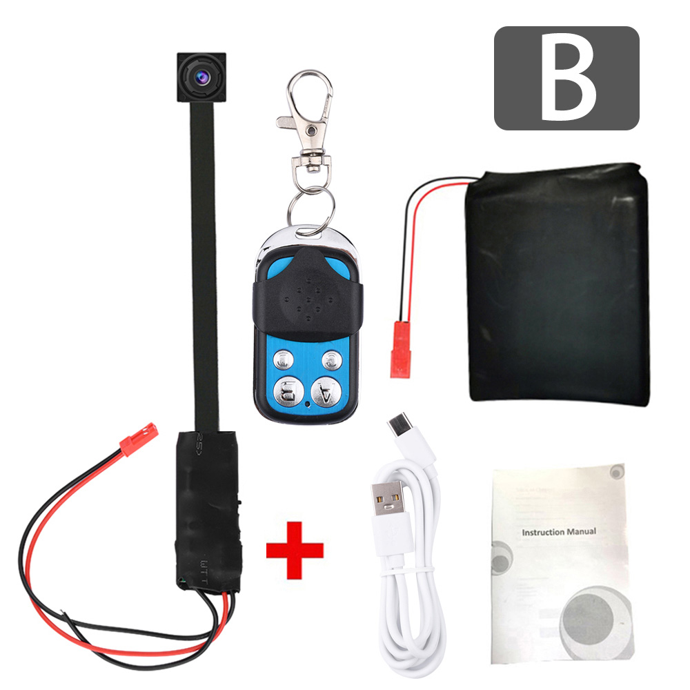 Mini DIY 1080P Camera with Remote Control, 2000mAh Battery, Motion Detection Recording, Supports up to 128GB Micro TF Card, Portable RF 433MHz Wireless Camera Module