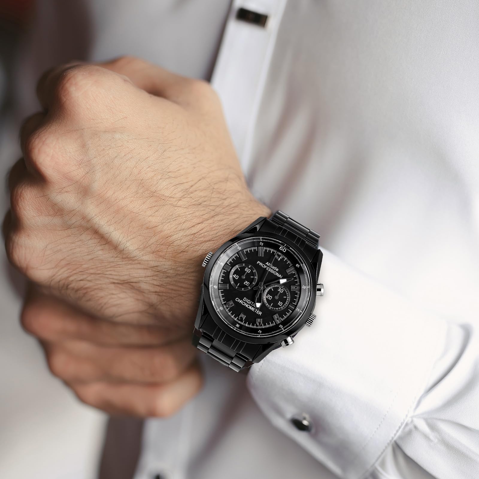 HD Waterproof Spy Watch Camera with Playback – Classic Metal Design