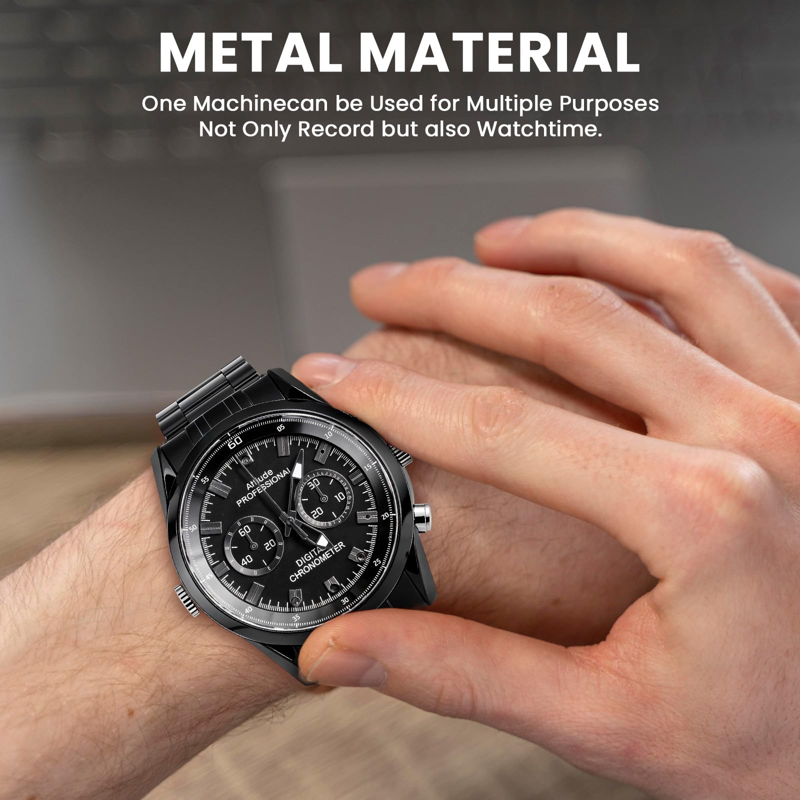 HD Waterproof Spy Watch Camera with Playback – Classic Metal Design