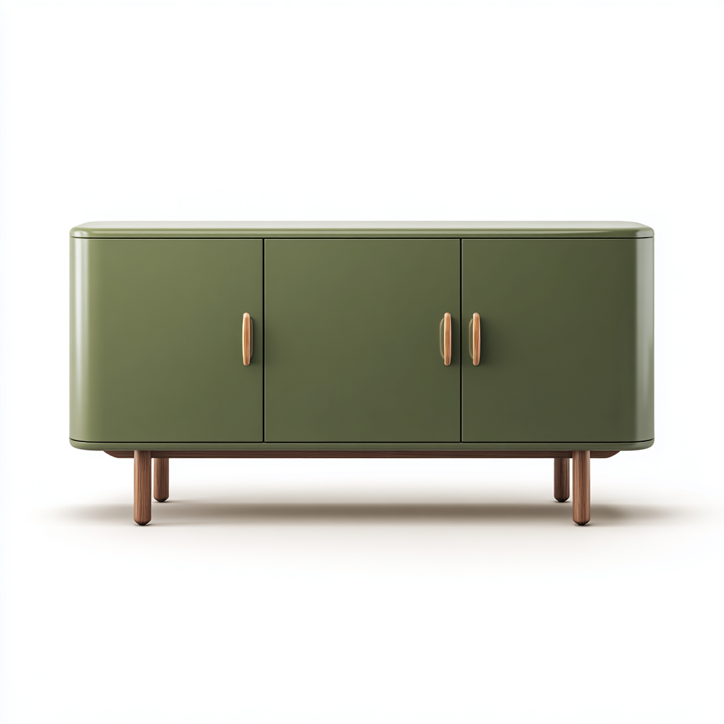Credenza bassa a tre ante 160x45x70 cm - verde - design moderno per soggiorno e sala da pranzo-Oakmynest